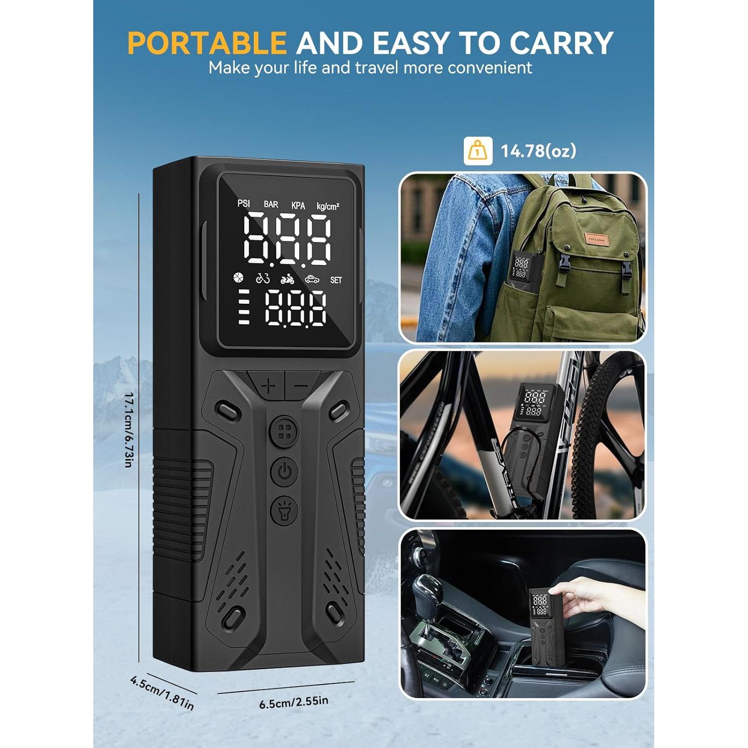 Compresor de Aire Portátil AIRSURE 150 PSI Batería 4000mAh