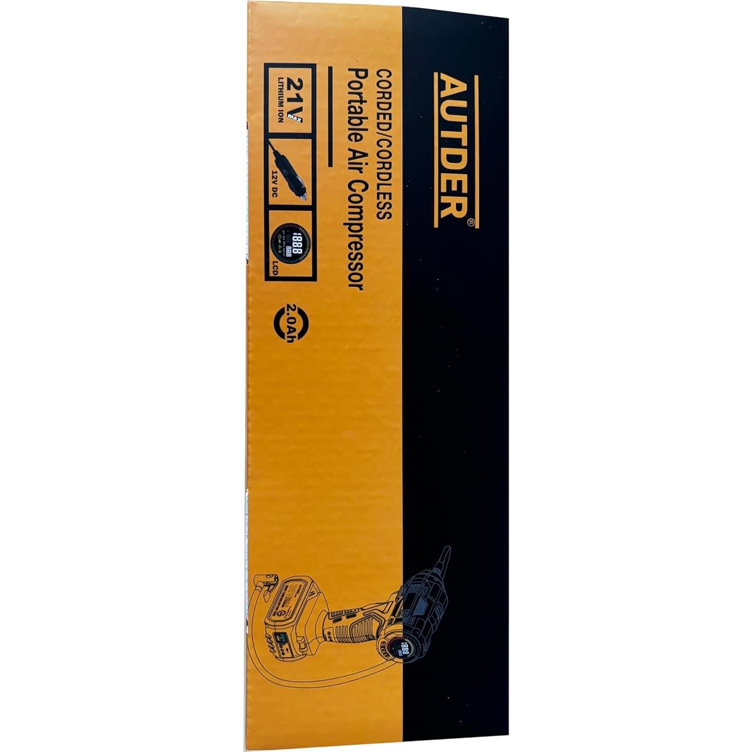 Inflador de Neumáticos Inalámbrico AUTDER AD380 180PSI 21V