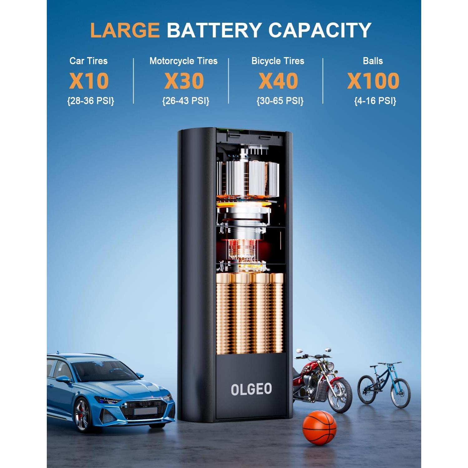 Compresor de Aire Portátil Olgeo M7 170 PSI Inalámbrico