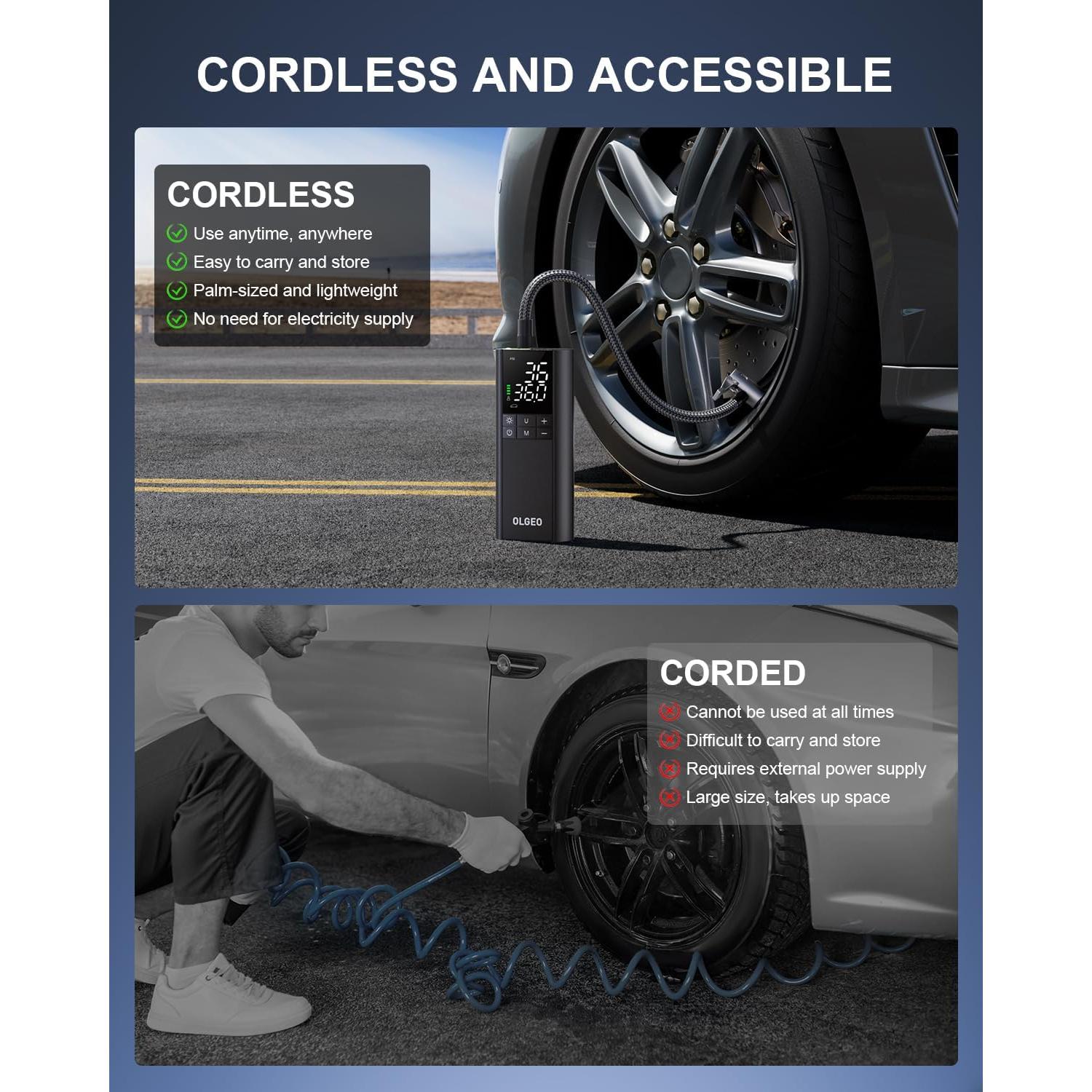 Compresor de Aire Portátil Olgeo M7 170 PSI Inalámbrico
