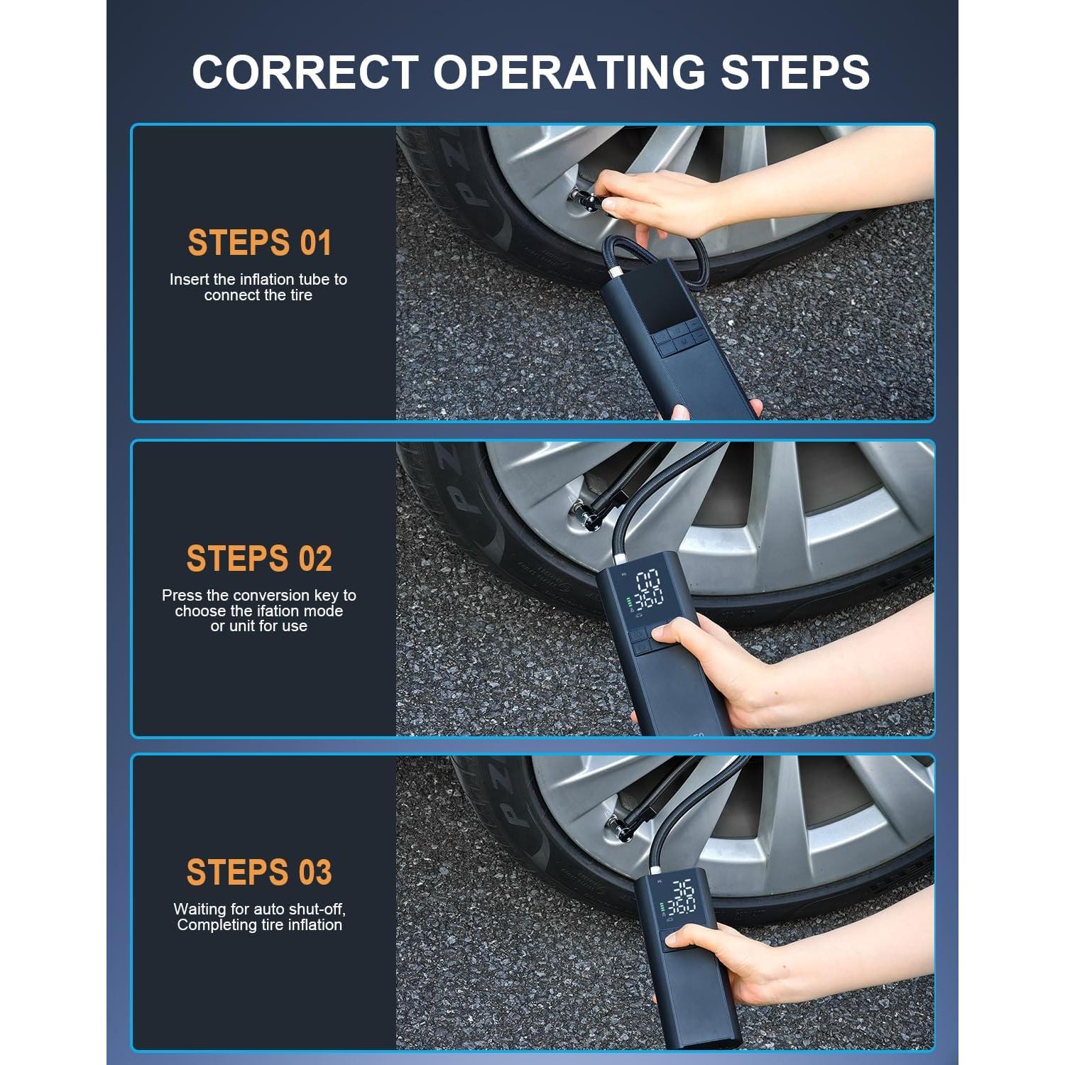 Compresor de Aire Portátil Olgeo M7 170 PSI Inalámbrico