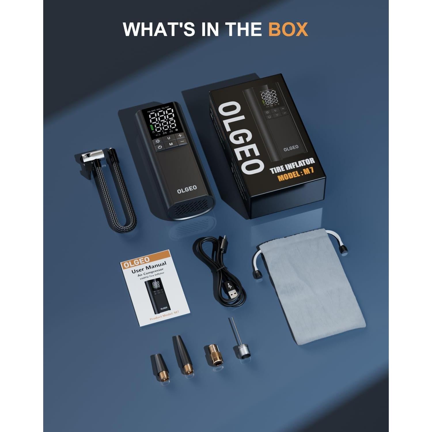 Compresor de Aire Portátil Olgeo M7 170 PSI Inalámbrico