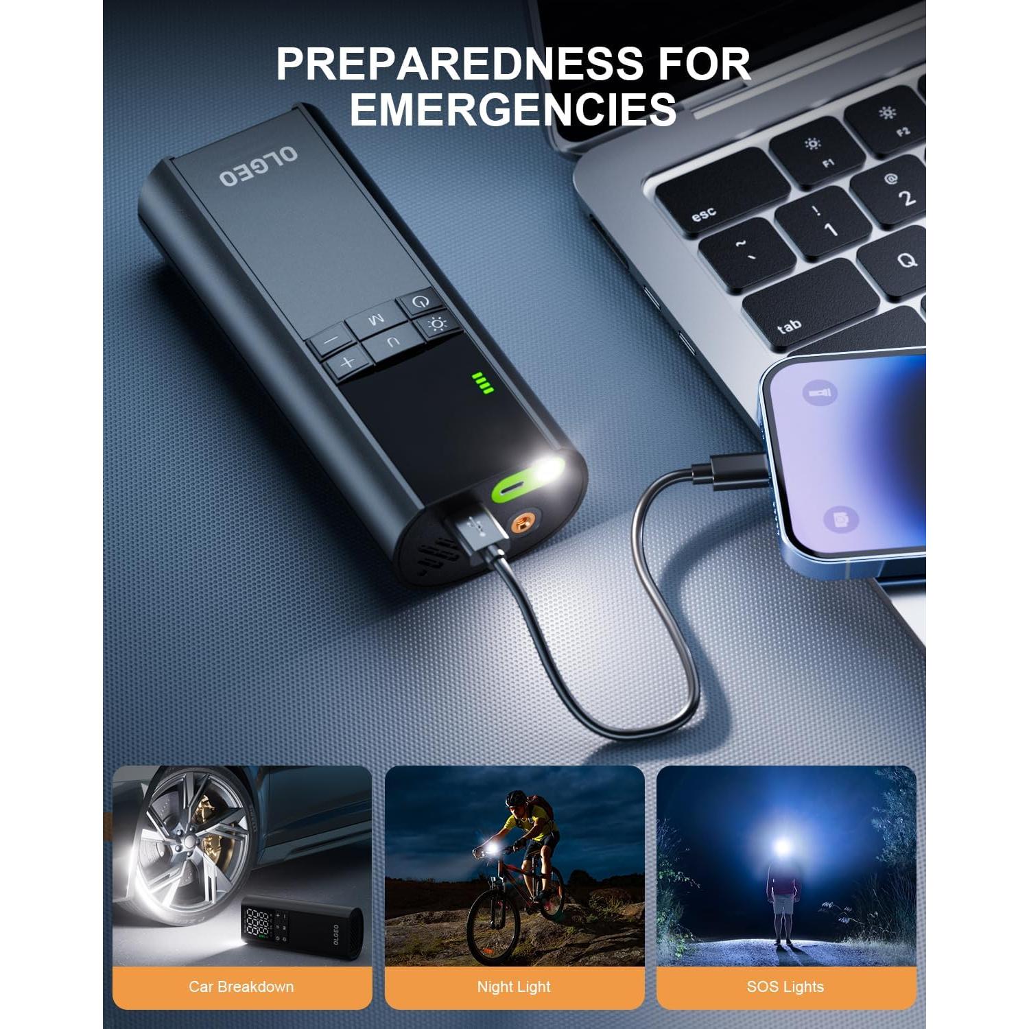 Compresor de Aire Portátil Olgeo M7 170 PSI Inalámbrico