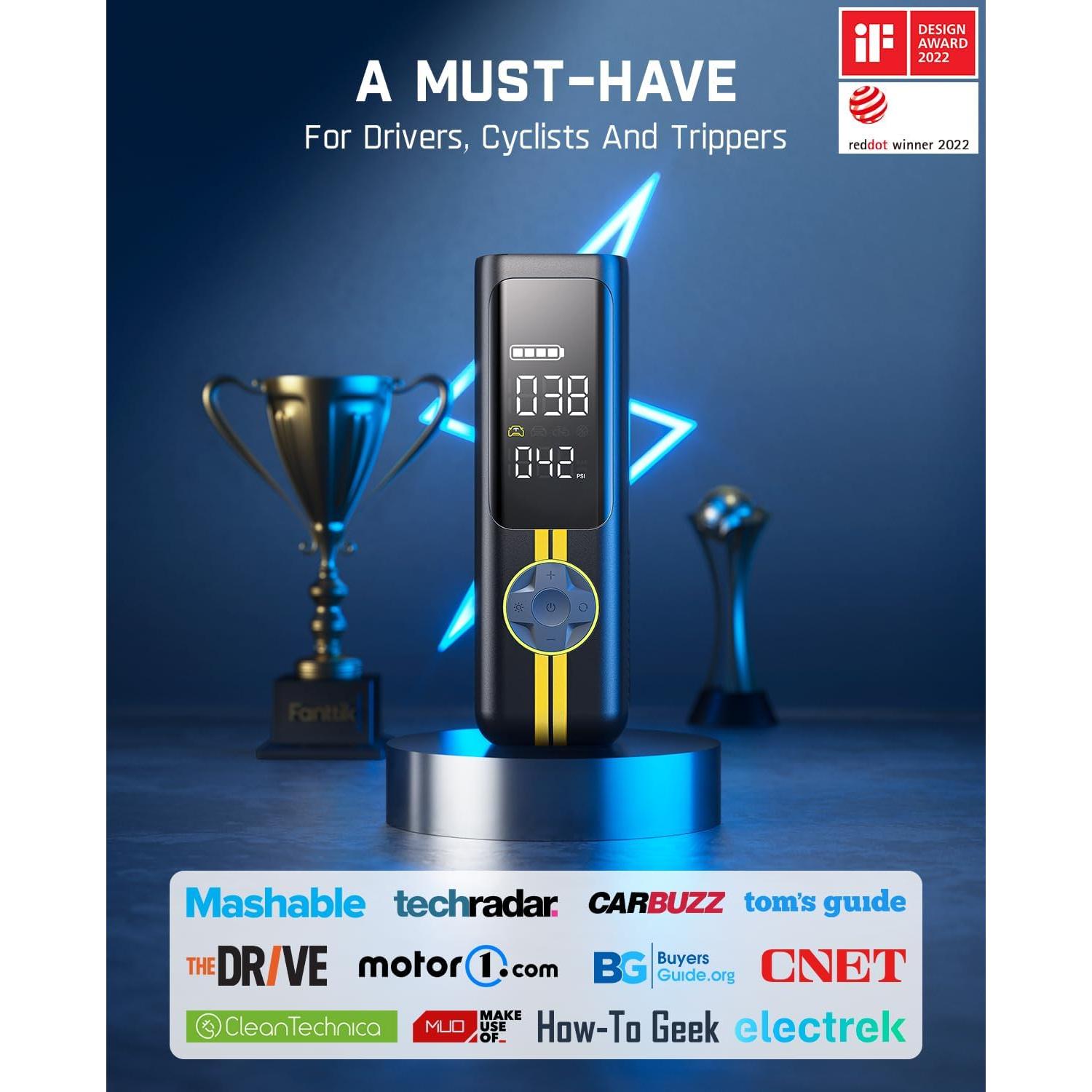 Inflador de Neumáticos Portátil Fanttik X8 APEX EV 150 PSI