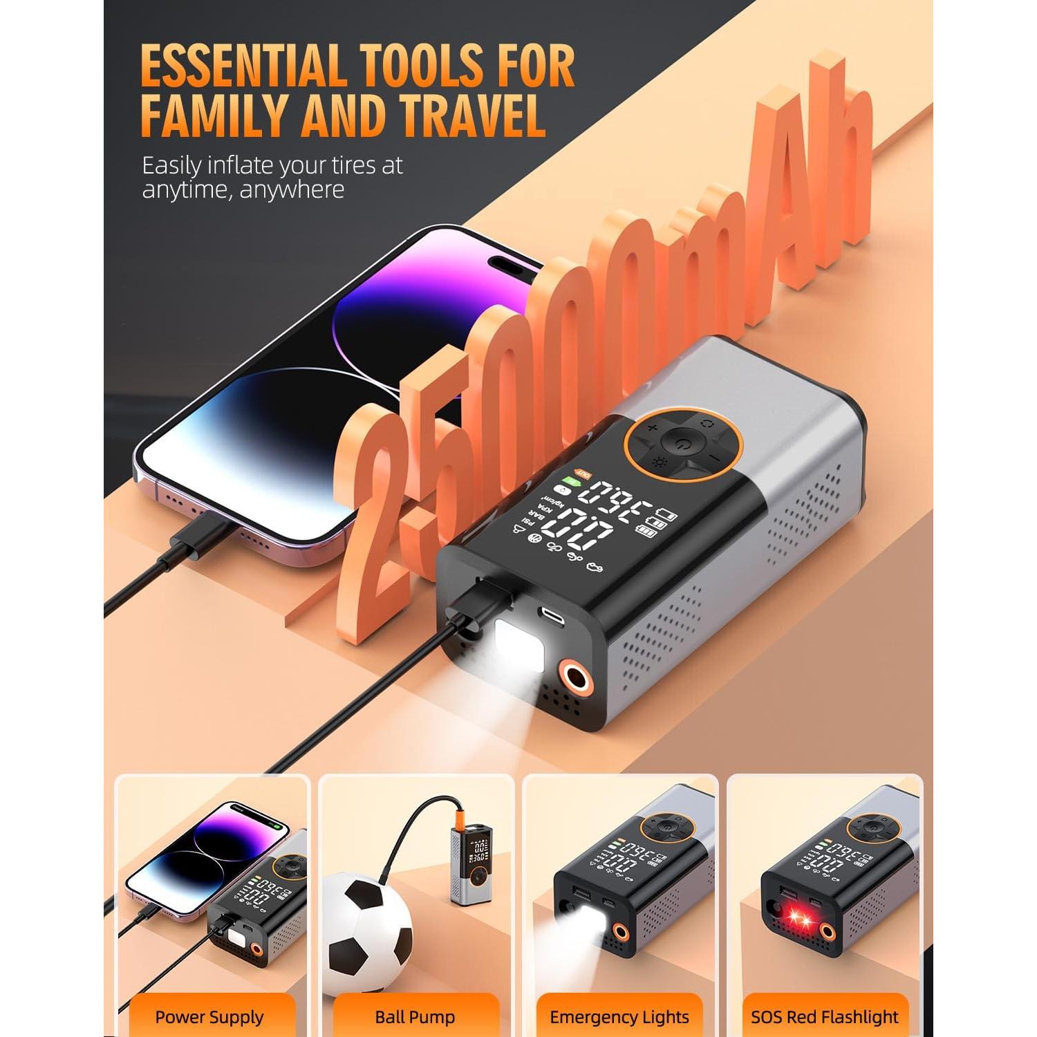 Compresor de Aire Portátil KUXISA CZK-5630 150 PSI 36 L/min