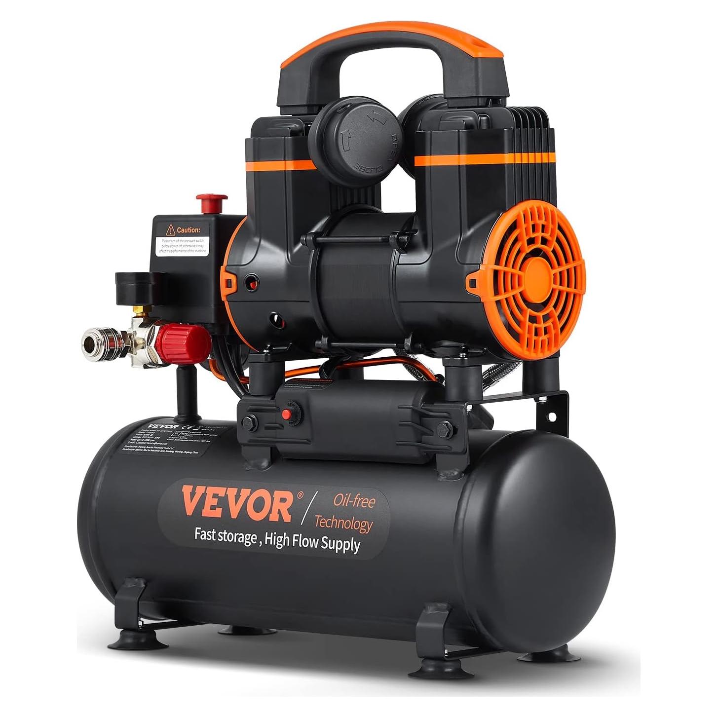 Compresor de Aire VEVOR 2.1 Galones 900W Sin Aceite 2.2 CFM