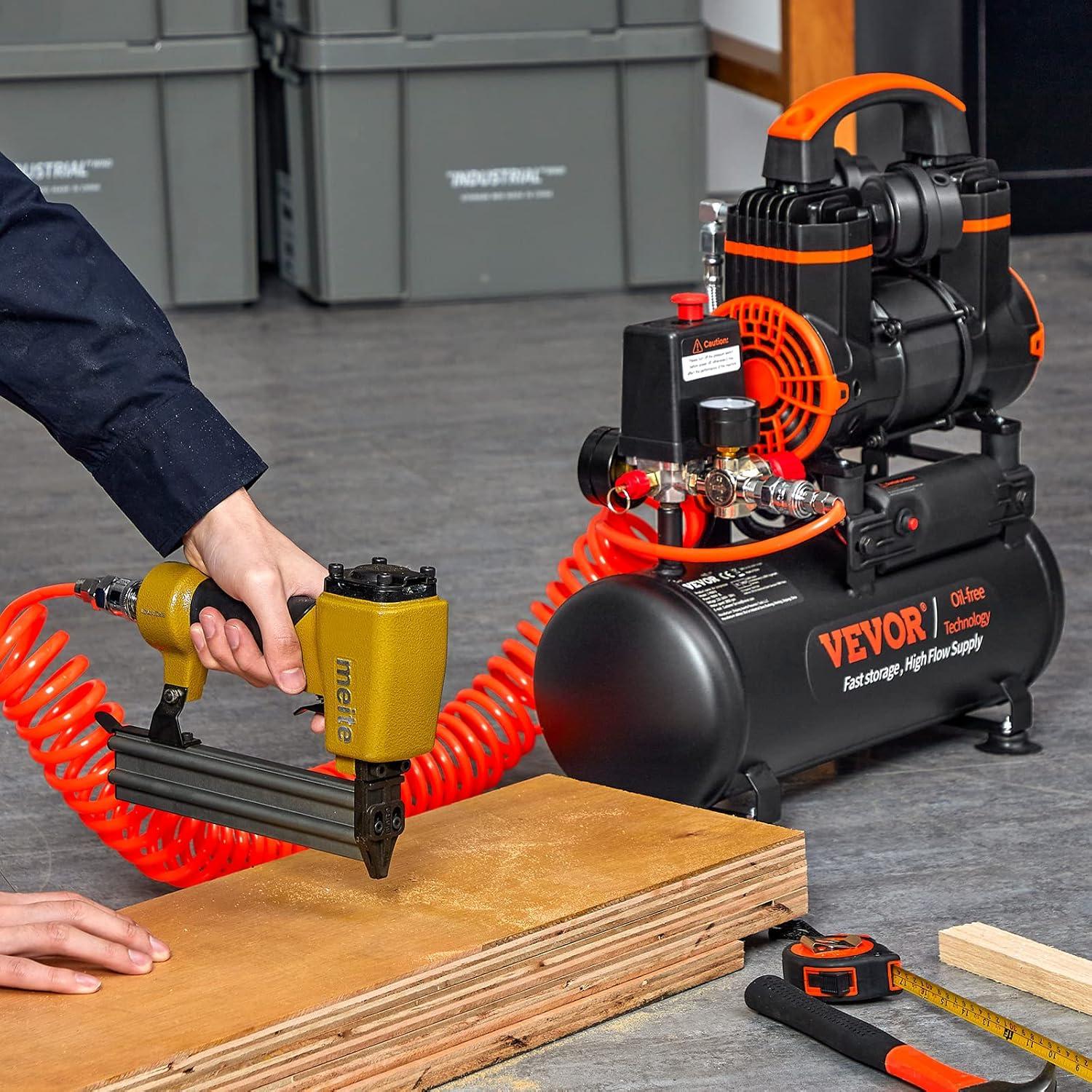 Compresor de Aire VEVOR 2.1 Galones 900W Sin Aceite 2.2 CFM