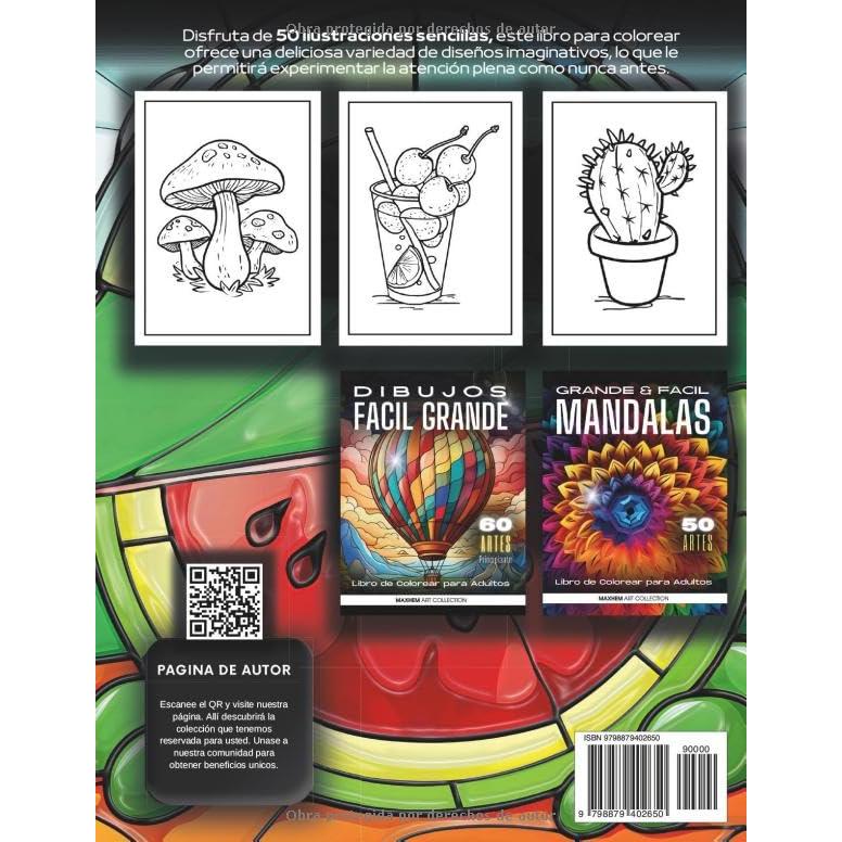 Cuaderno para Colorear de Adultos: Dibujos Grandes y Fáciles para Colorear, Adultos Mayores y Principiantes, | Cuaderno Para Colorear Antiestres | Regalo Para Personas Mayores (Spanish Edition)