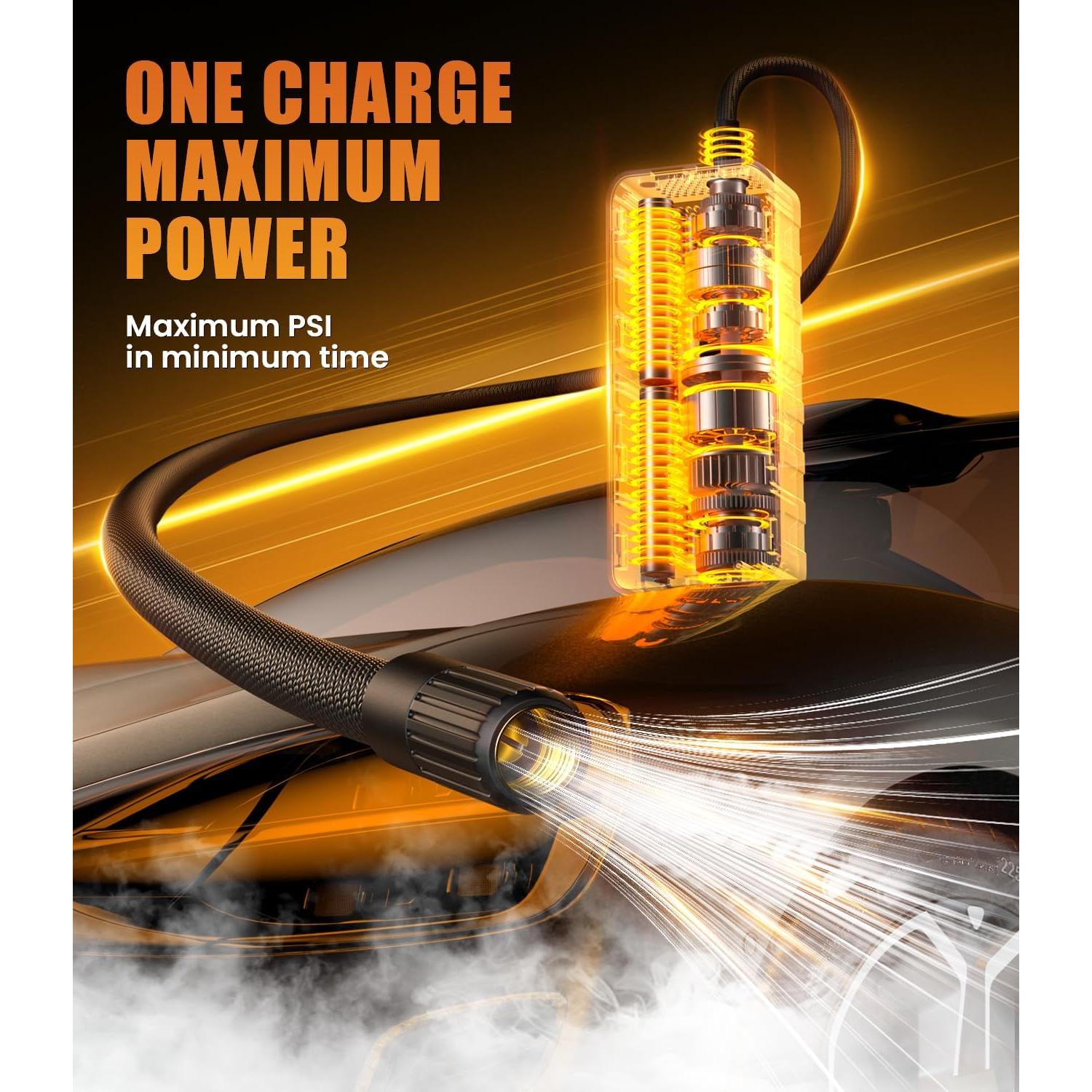 Compresor de Aire Portátil AOSKI 150 PSI con Manómetro Digital