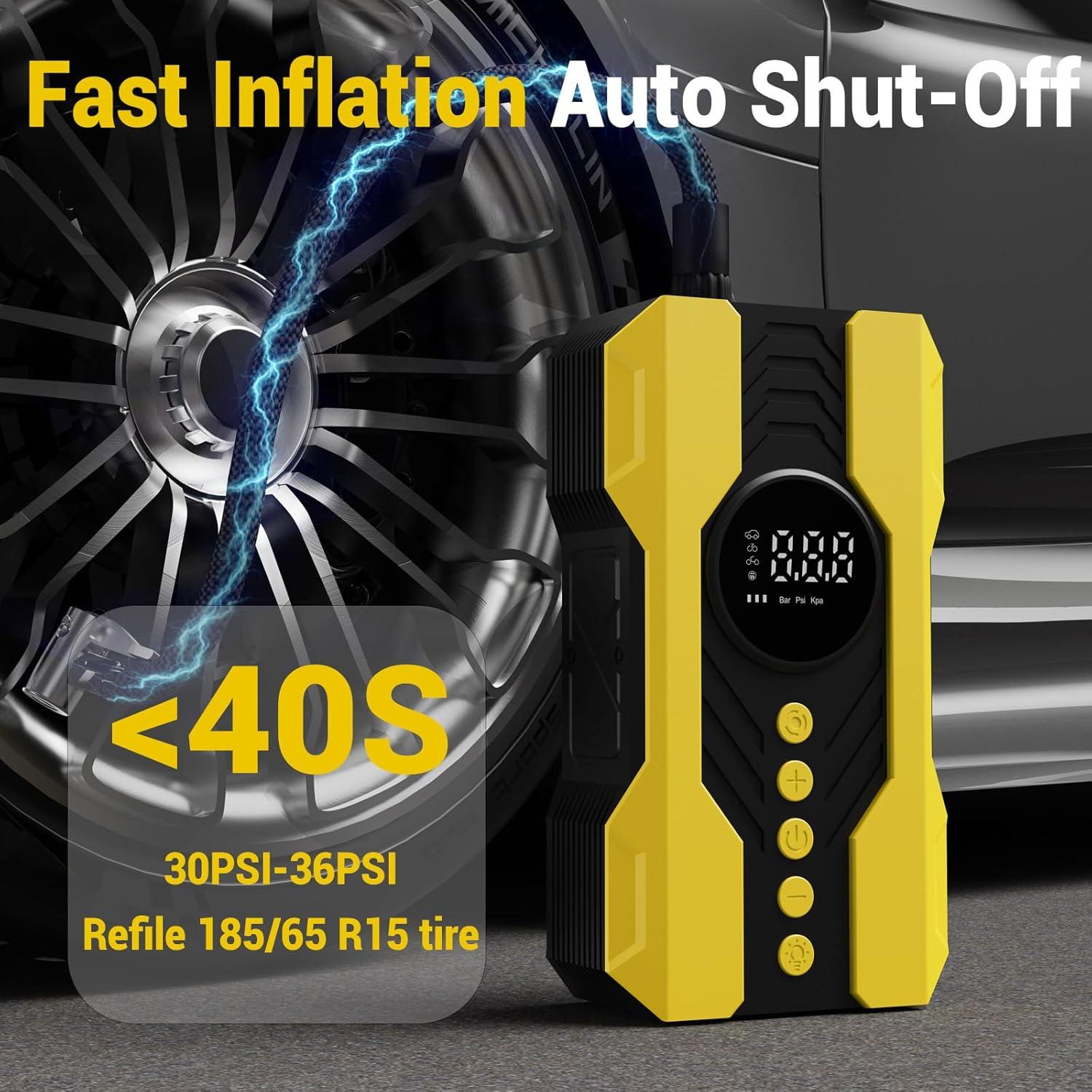 Compresor de Aire Portátil Kalyoosen 200 PSI 12V para Neumáticos