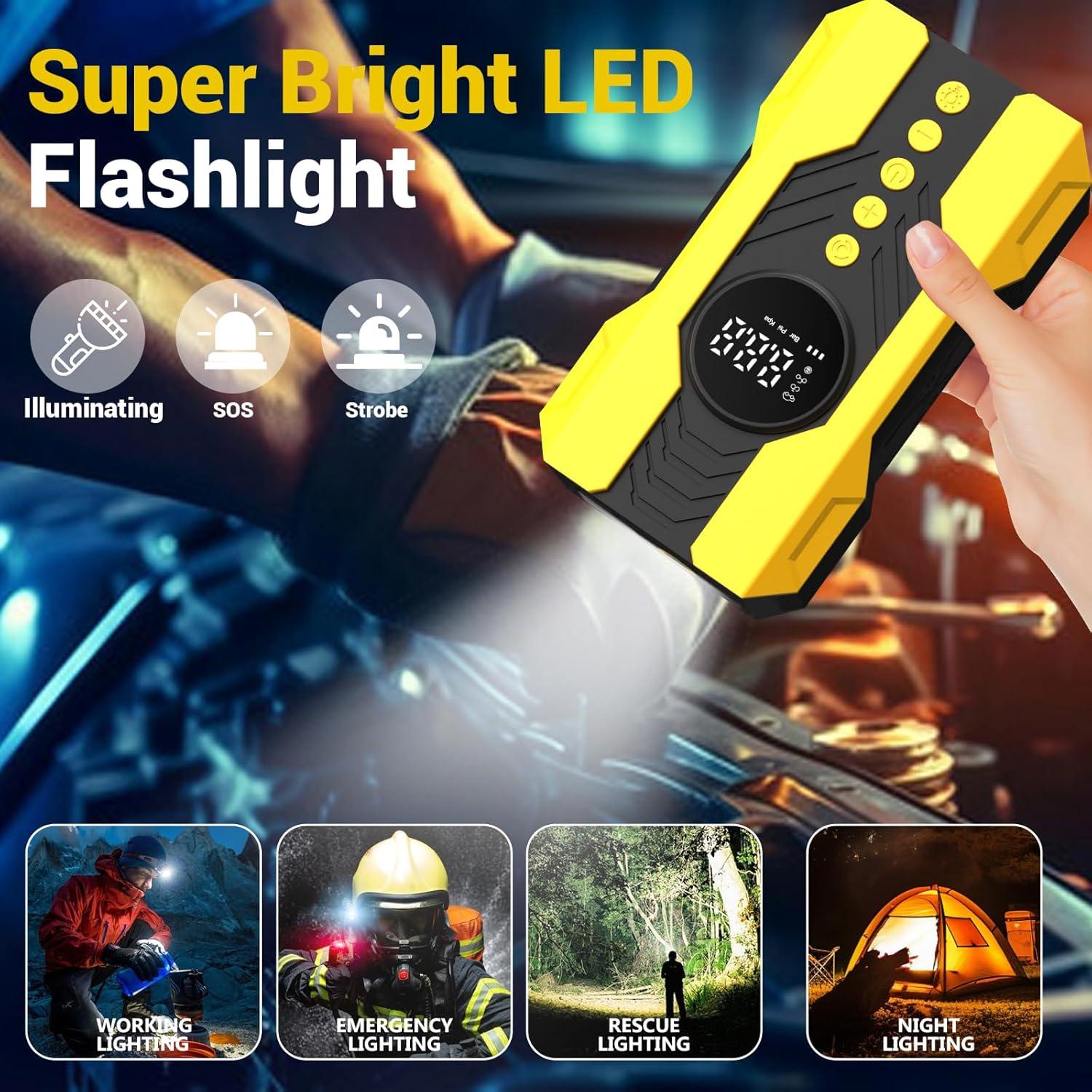 Compresor de Aire Portátil Kalyoosen 200 PSI 12V para Neumáticos