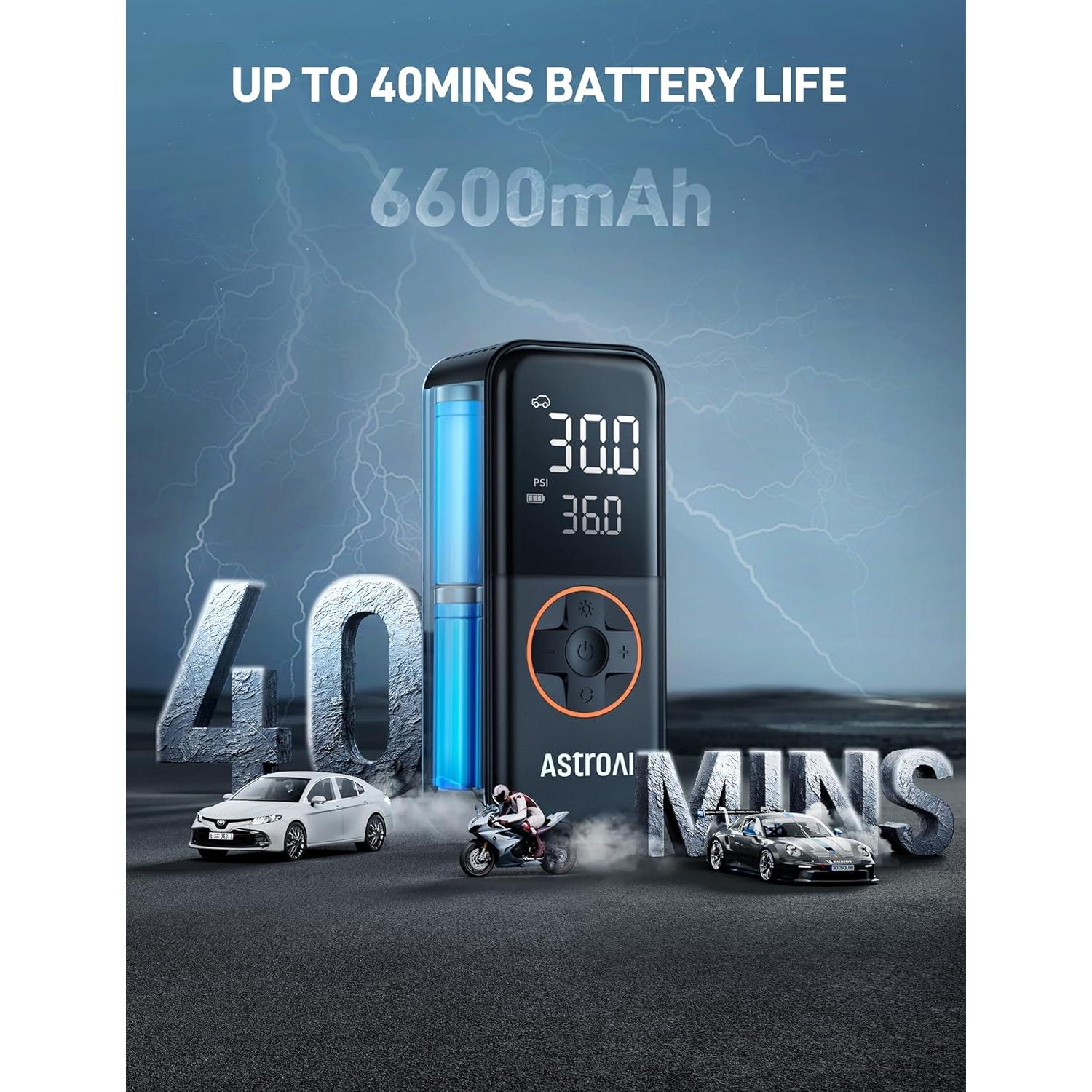 Inflador de Neumáticos AstroAI L4 Portátil 150 PSI Batería