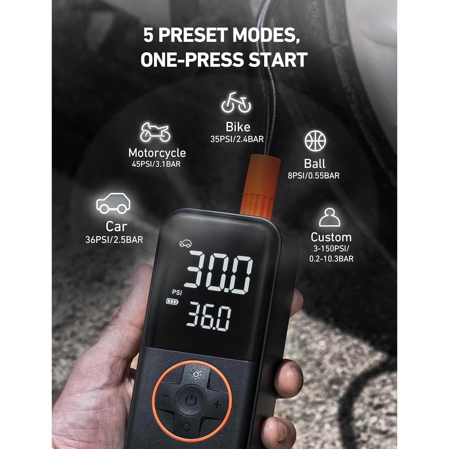 Inflador de Neumáticos AstroAI L4 Portátil 150 PSI Batería