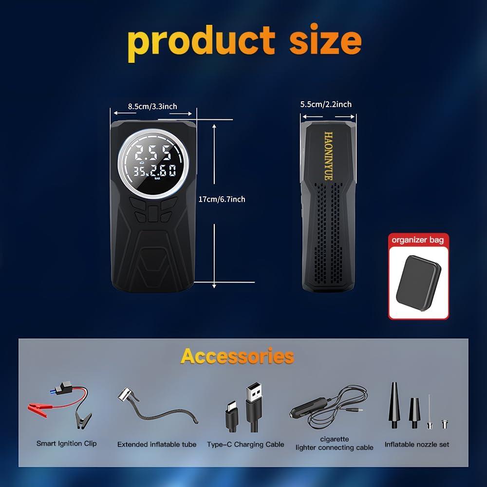 Arrancador de Coche HAONINYUE H03-1 con Compresor 3000A