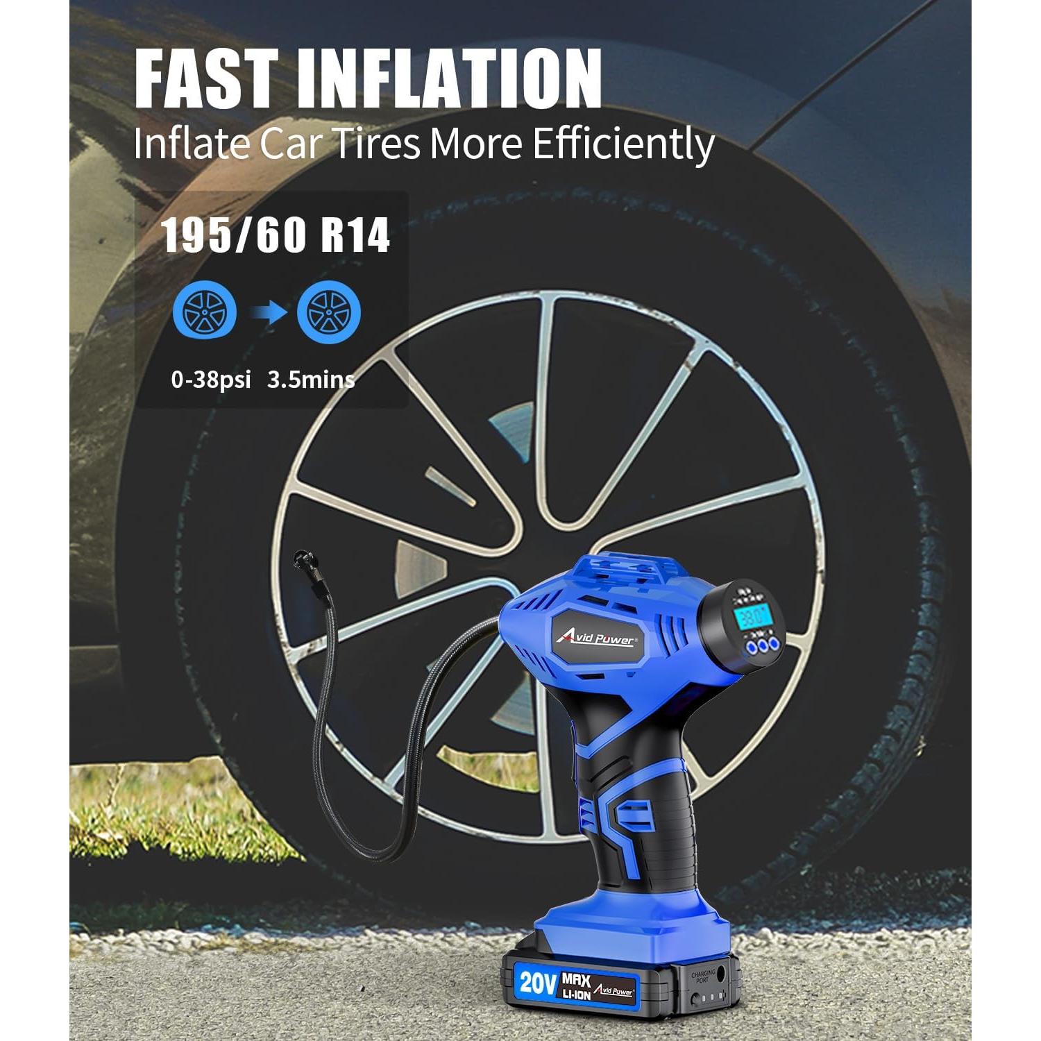 Compresor de Aire Portátil Avid Power 20V Batería Recargable