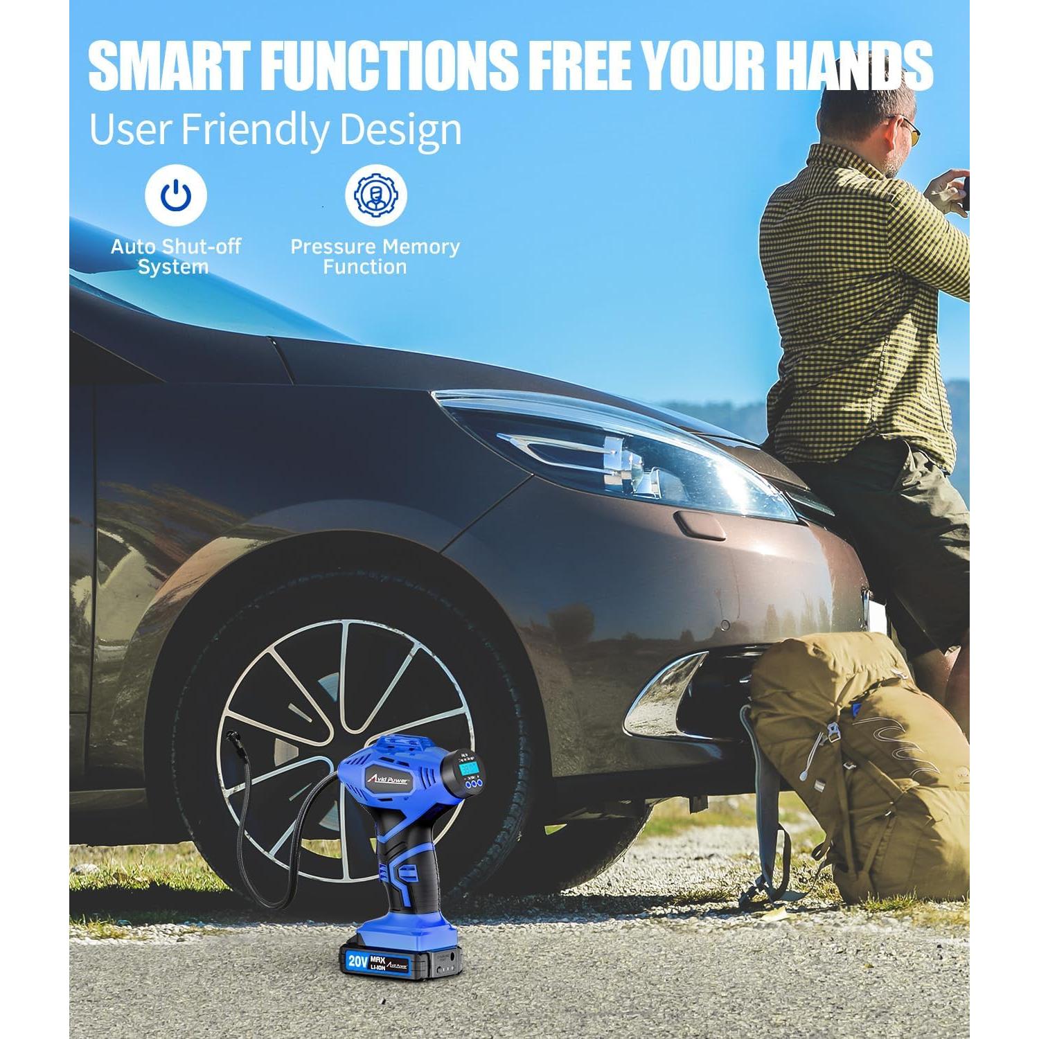 Compresor de Aire Portátil Avid Power 20V Batería Recargable