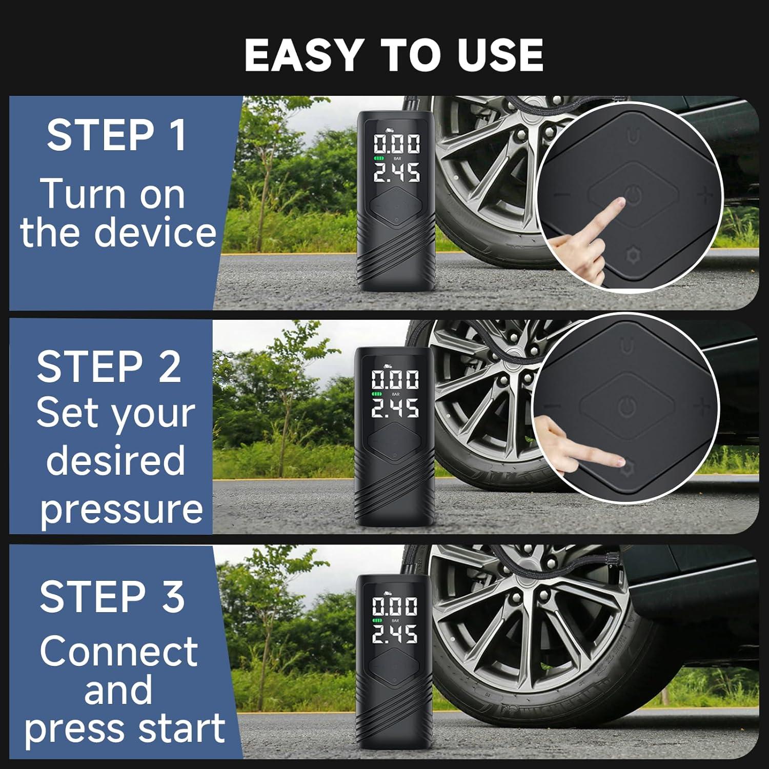 Inflador de Neumáticos Inalámbrico AERMOTOR AUTOPRES 150 PSI