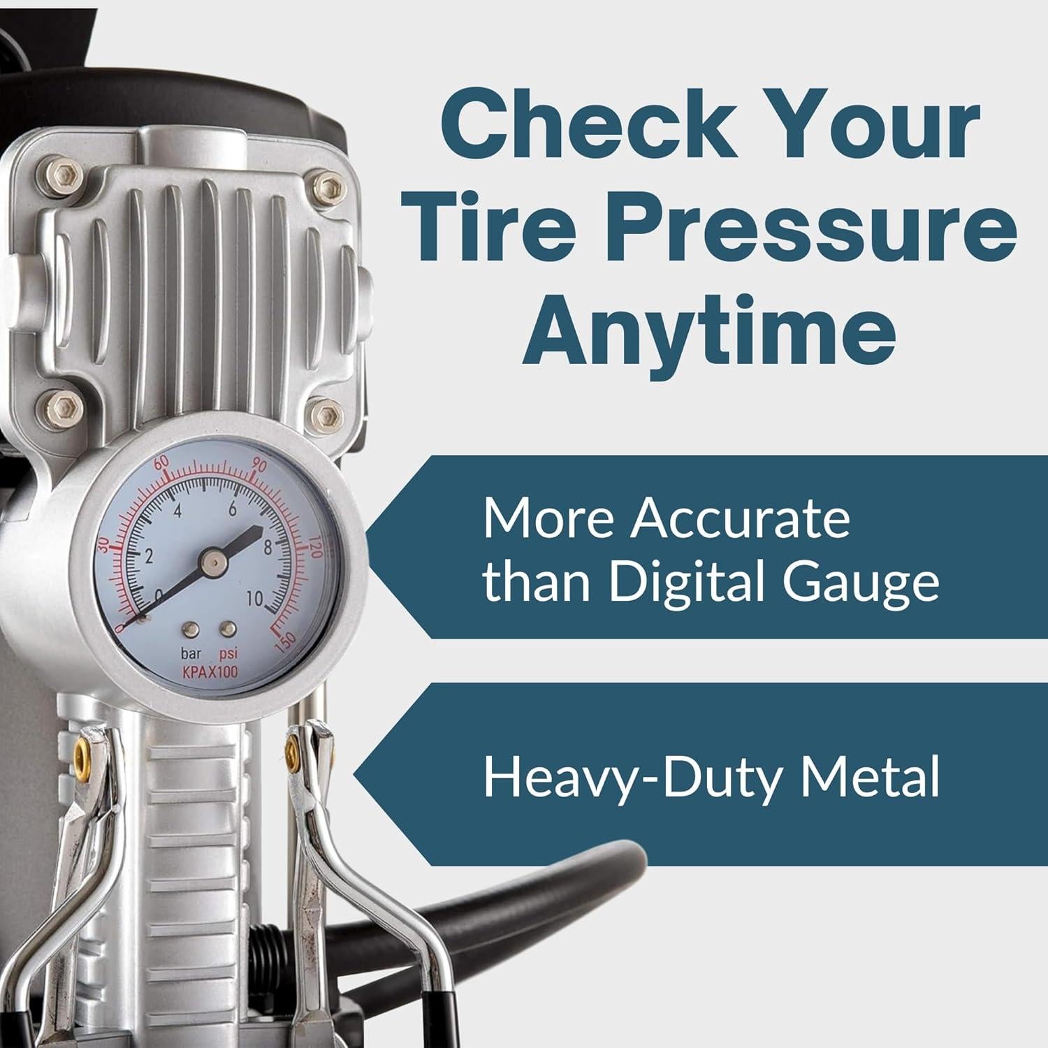 Compresor de Aire 12V Asani 150 PSI Doble Cilindro Portátil