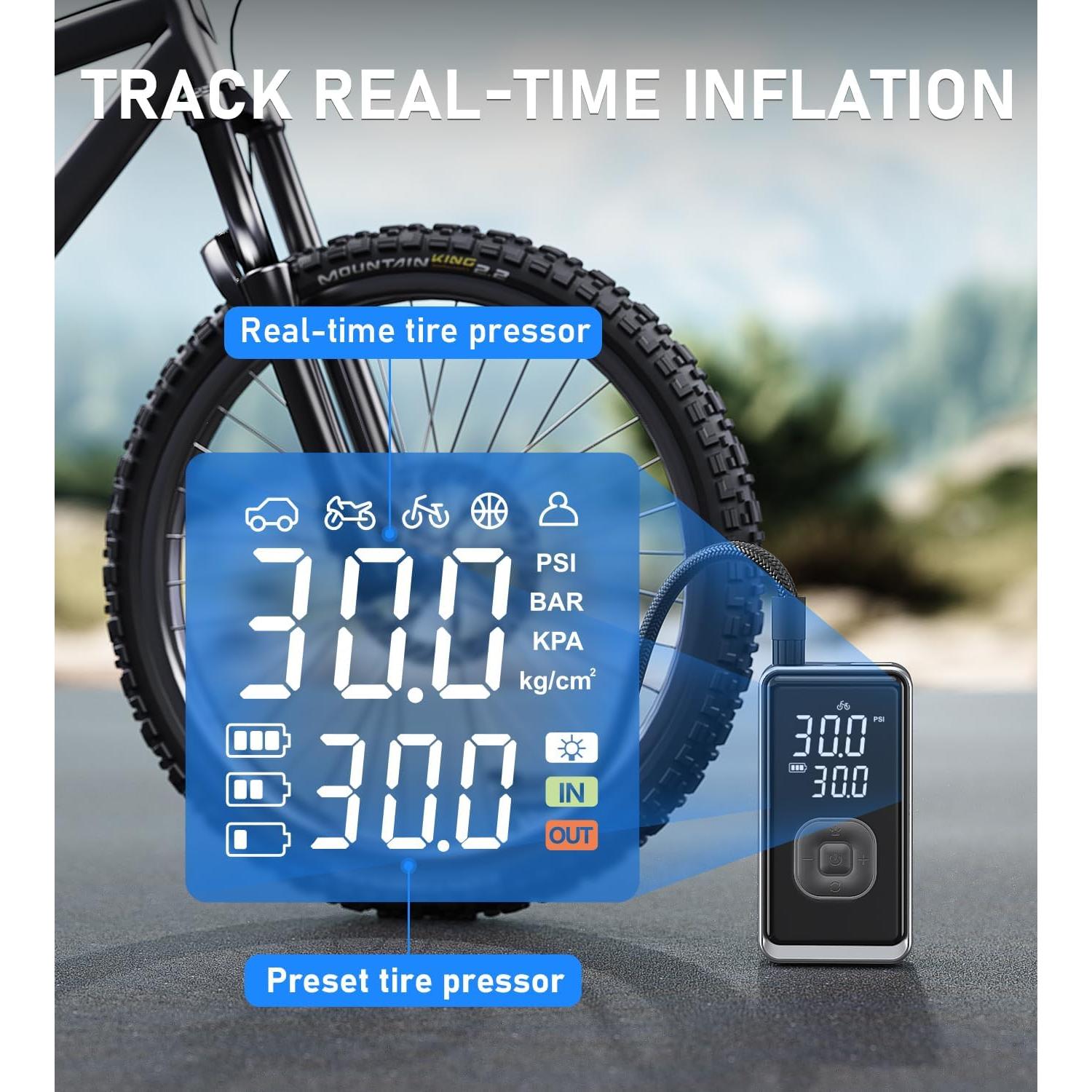 Compresor de Aire Portátil Pumptiva 150 PSI Inalámbrico