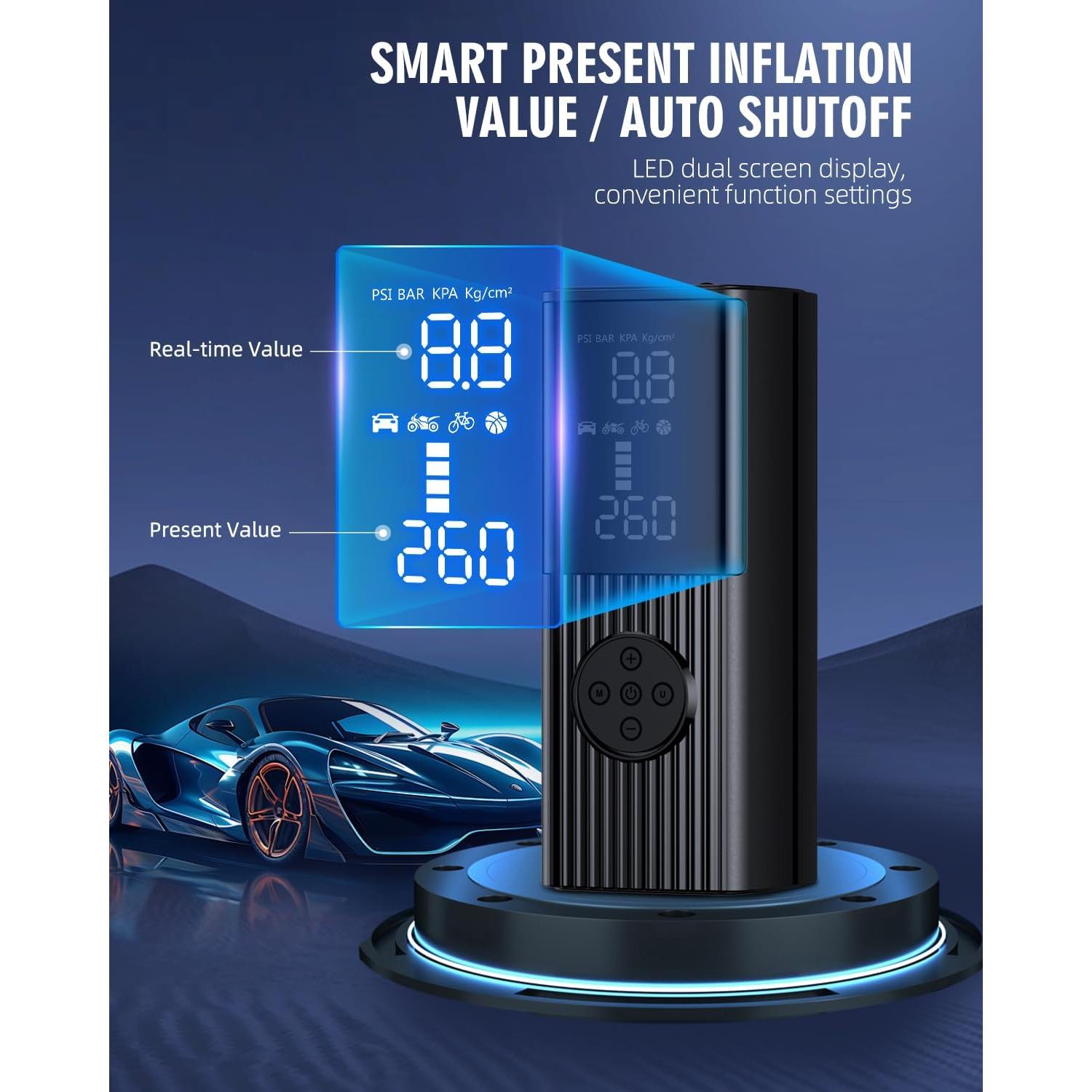 Compresor de Aire Portátil Hafuloky P013 180 PSI 36 L/min