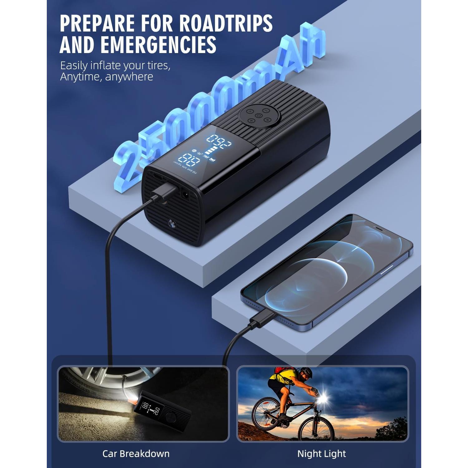 Compresor de Aire Portátil Hafuloky P013 180 PSI 36 L/min