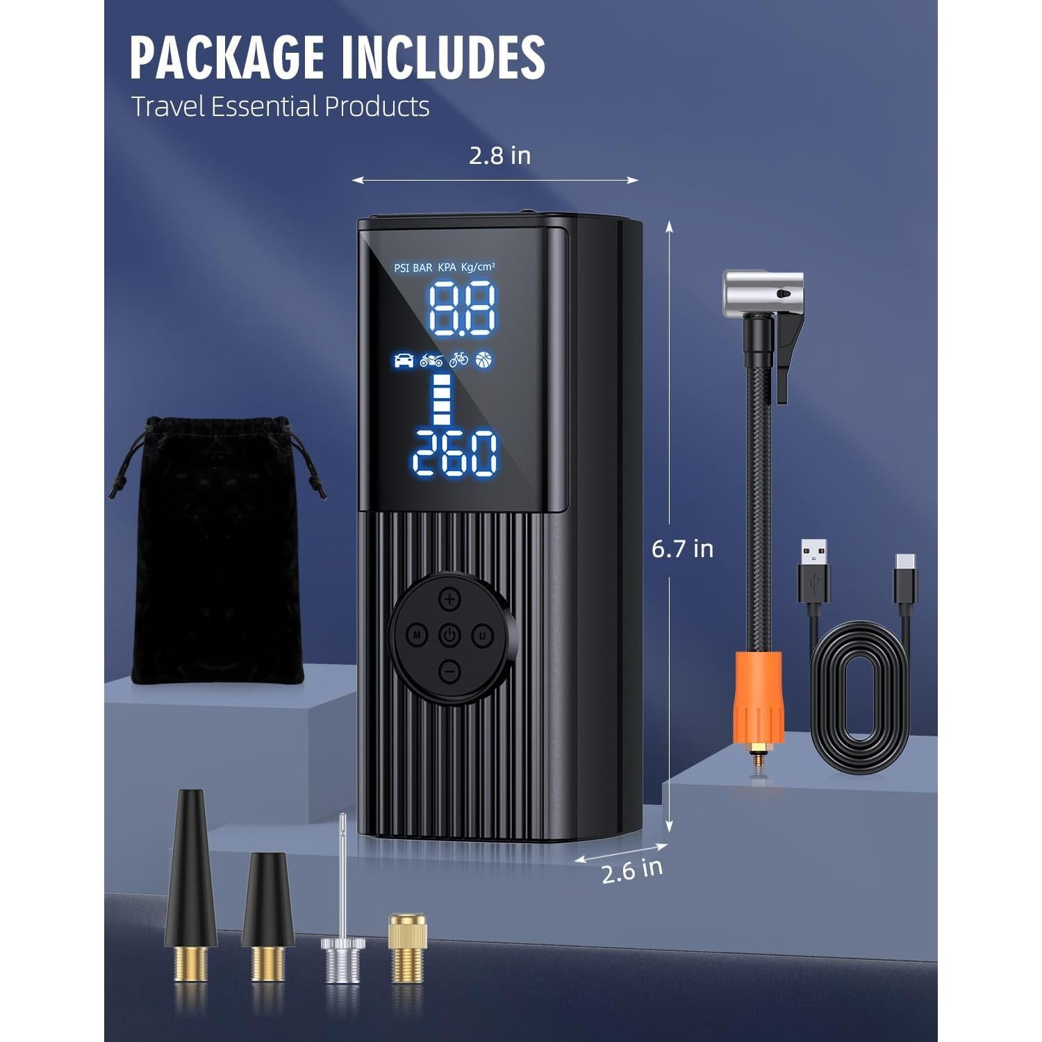 Compresor de Aire Portátil Hafuloky P013 180 PSI 36 L/min