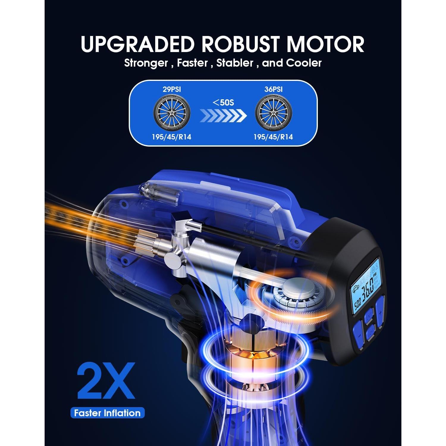 Inflador de Neumáticos Inalámbrico KeenPower BC219 21V 160PSI