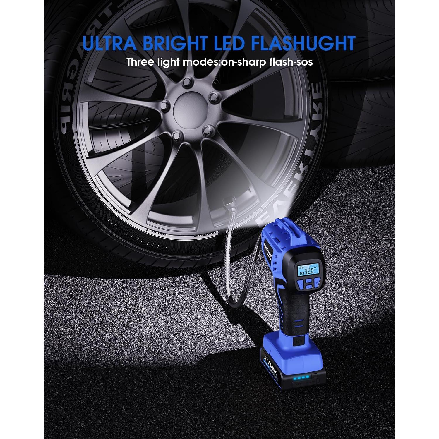 Inflador de Neumáticos Inalámbrico KeenPower BC219 21V 160PSI