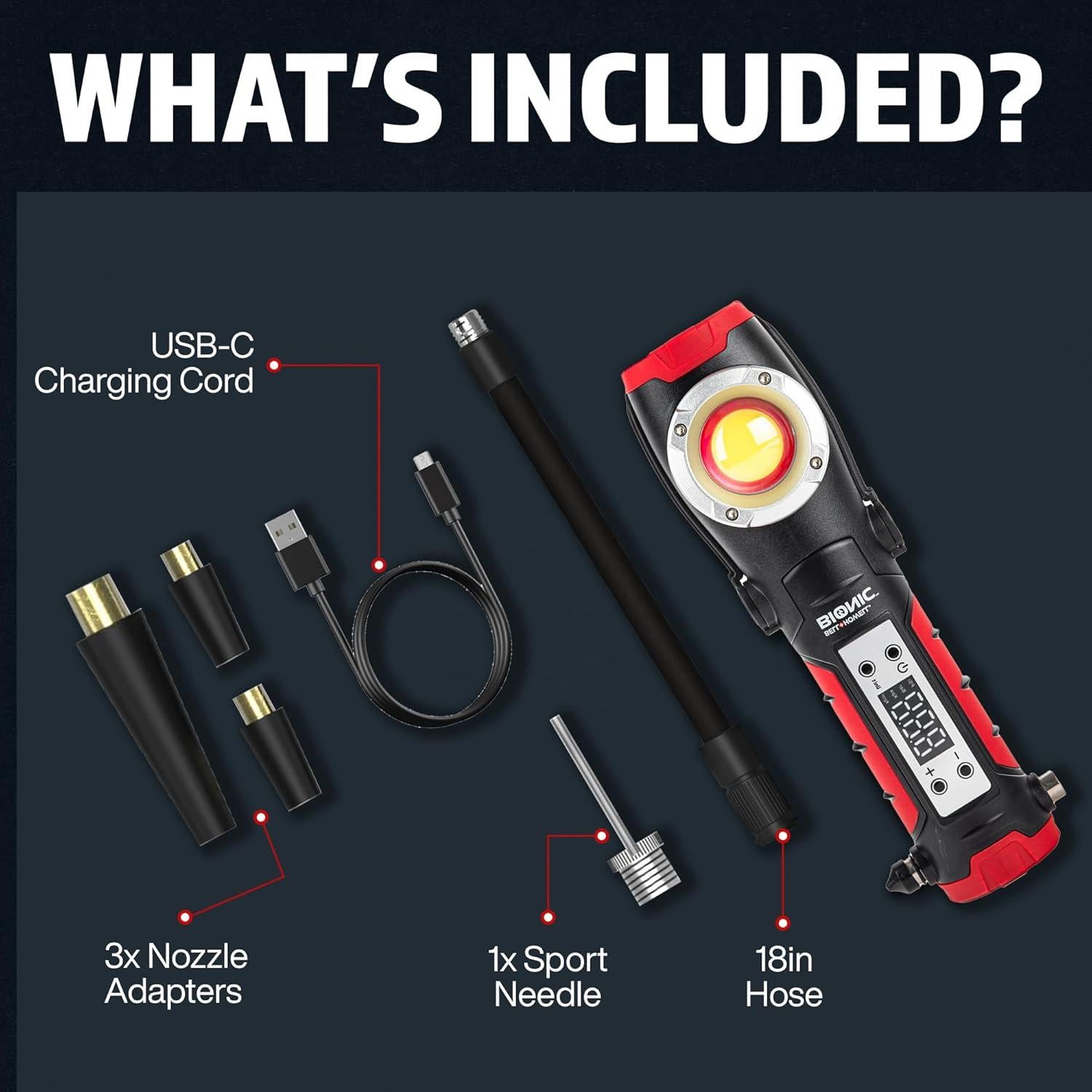 Inflador de Neumáticos Bionic Rescue 1500mAh Portátil 120 PSI