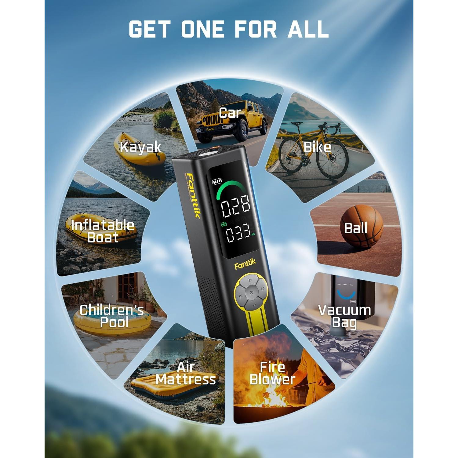 Compresor de Aire Inalámbrico Fanttik X10 150 PSI para Neumáticos