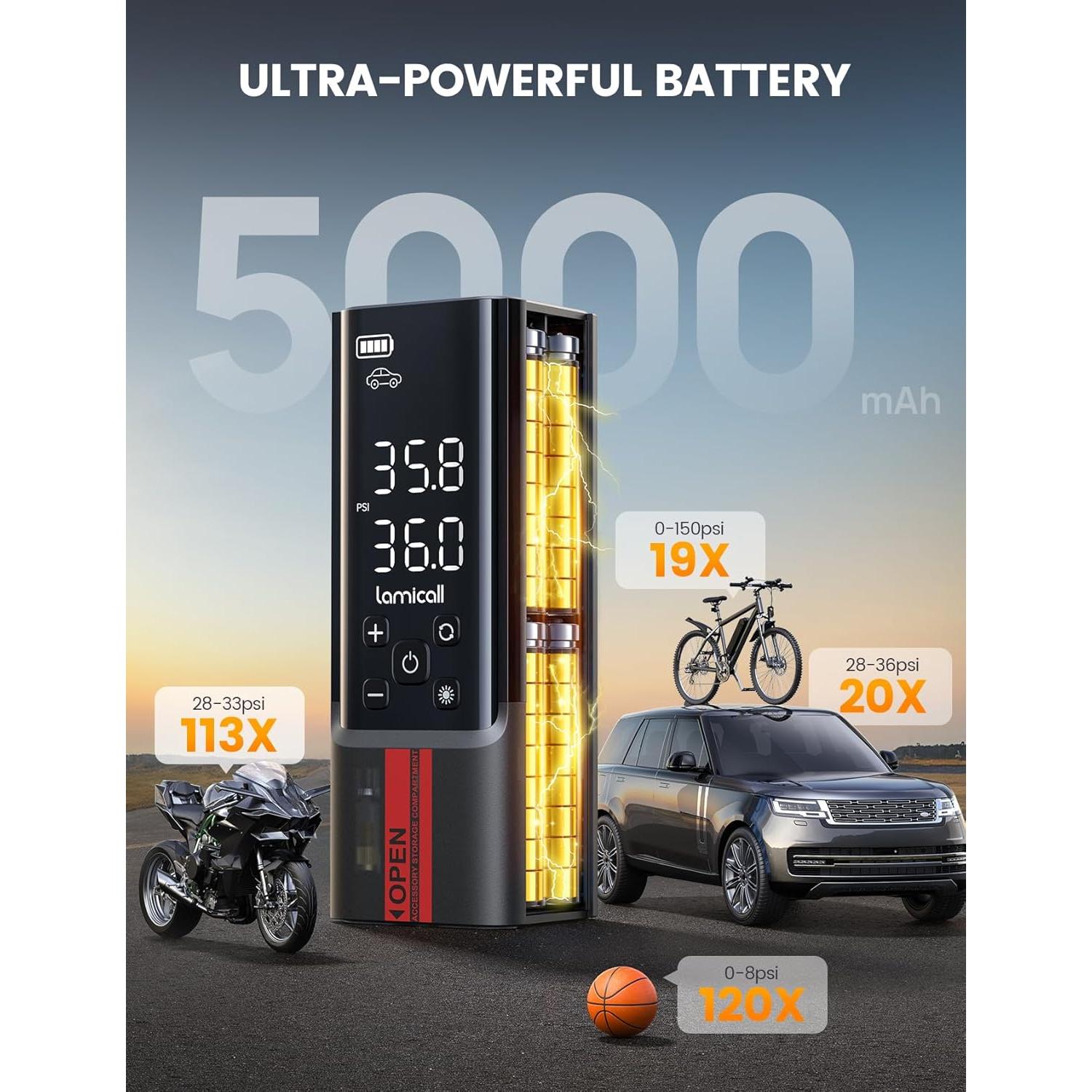 Inflador de Neumáticos Portátil Lamicall VHEP01-B2 150 PSI