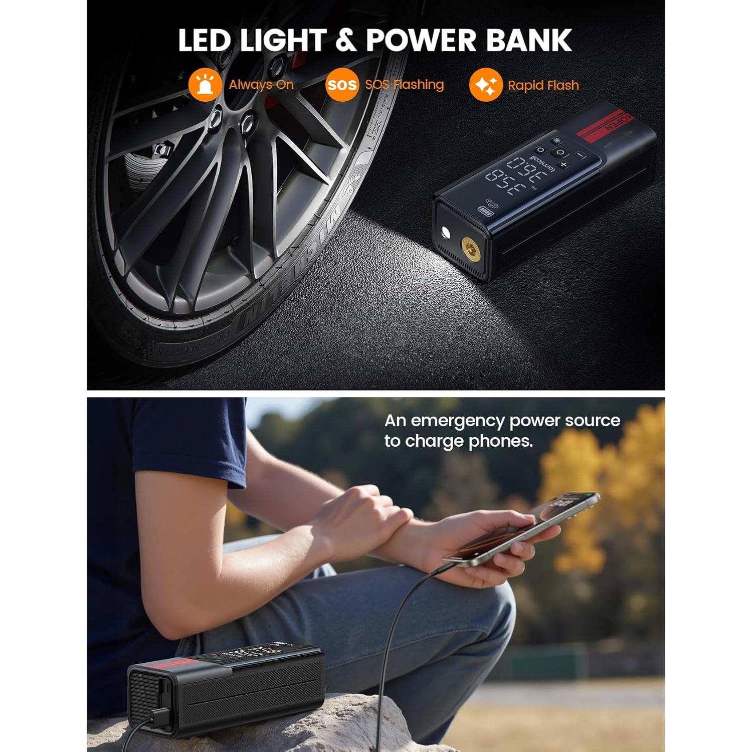 Inflador de Neumáticos Portátil Lamicall VHEP01-B2 150 PSI