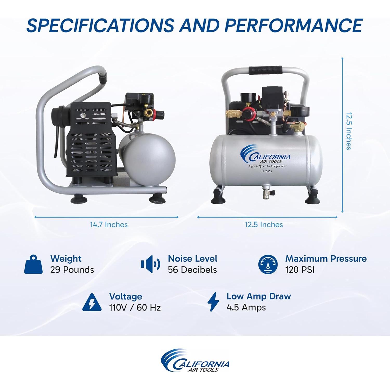 Compresor de Aire Portátil California Air Tools CAT-1P1060S 1 Galón
