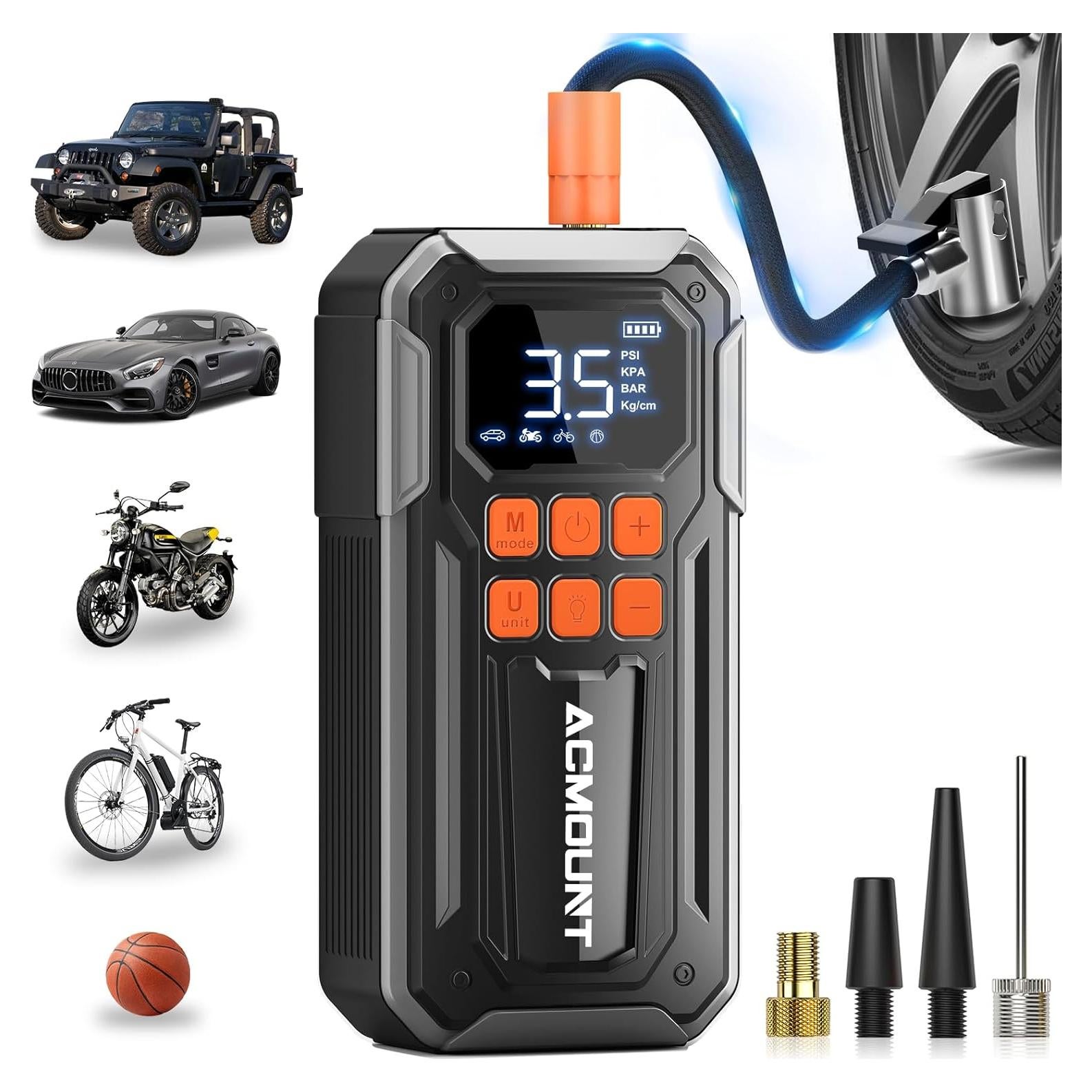 Compresor de Aire Portátil Acmount C30 160PSI Batería 10000mAH