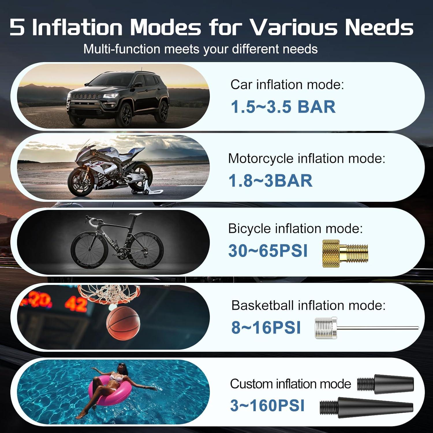 Compresor de Aire Portátil Acmount C30 160PSI Batería 10000mAH