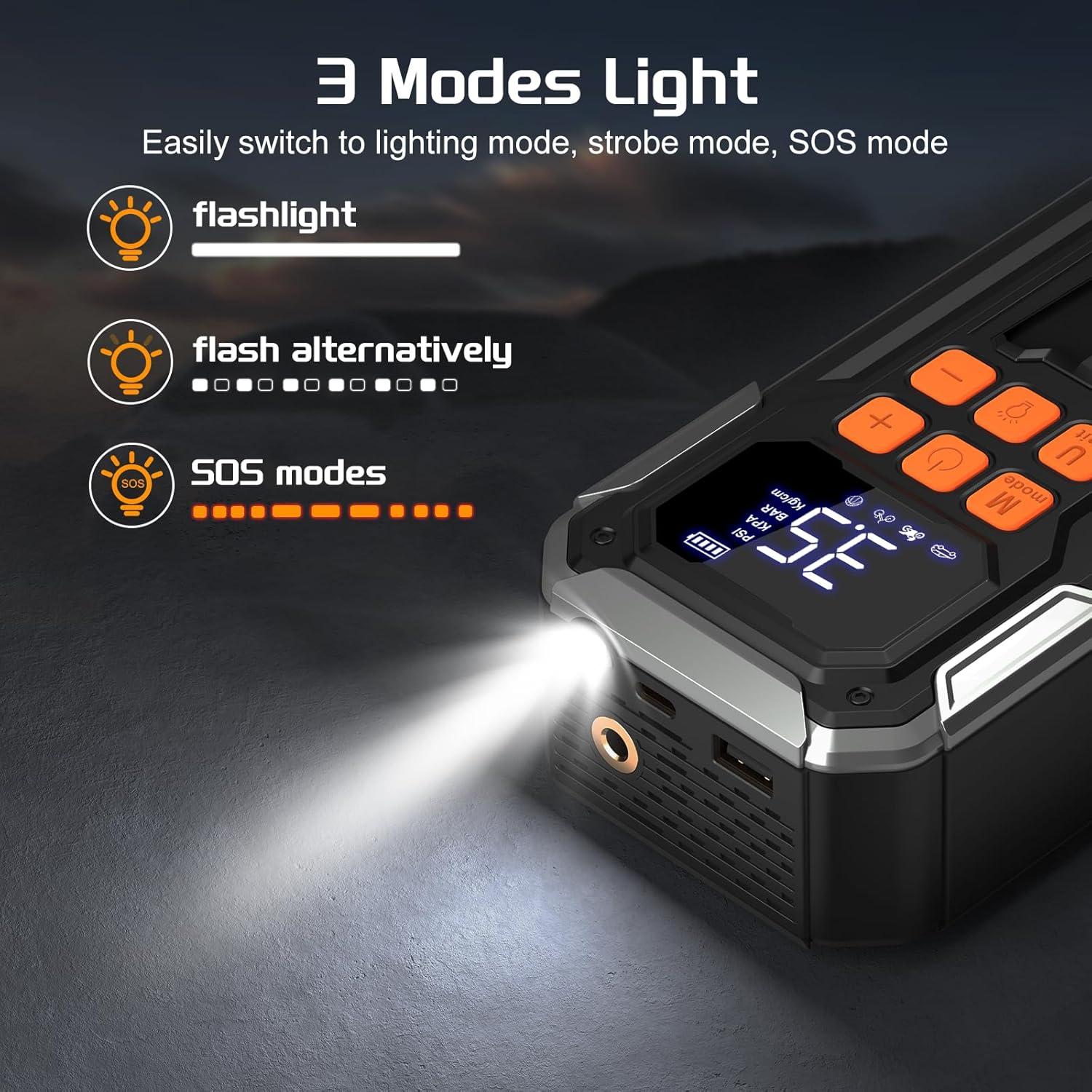 Compresor de Aire Portátil Acmount C30 160PSI Batería 10000mAH