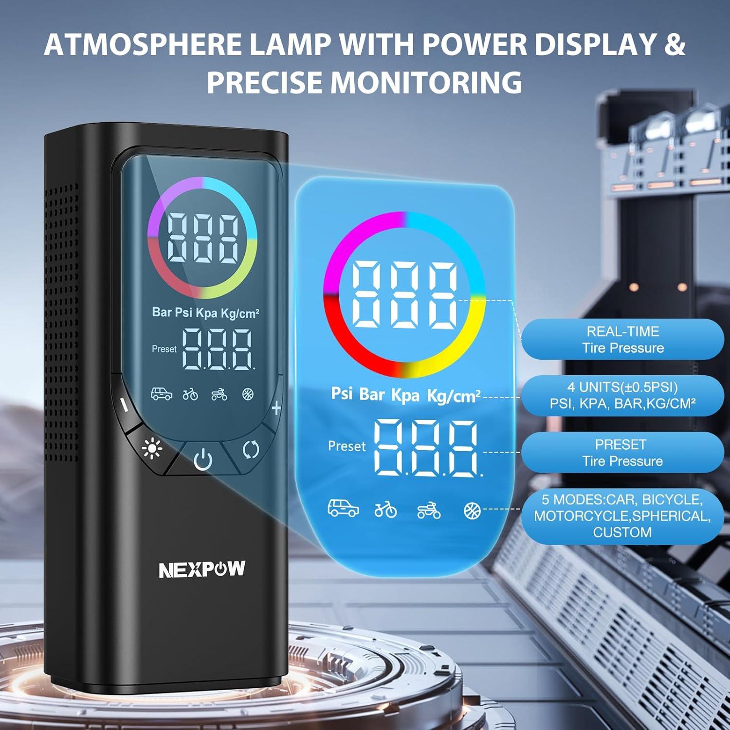 Compresor de Aire Portátil NEXPOW NP17 150 PSI Inalámbrico