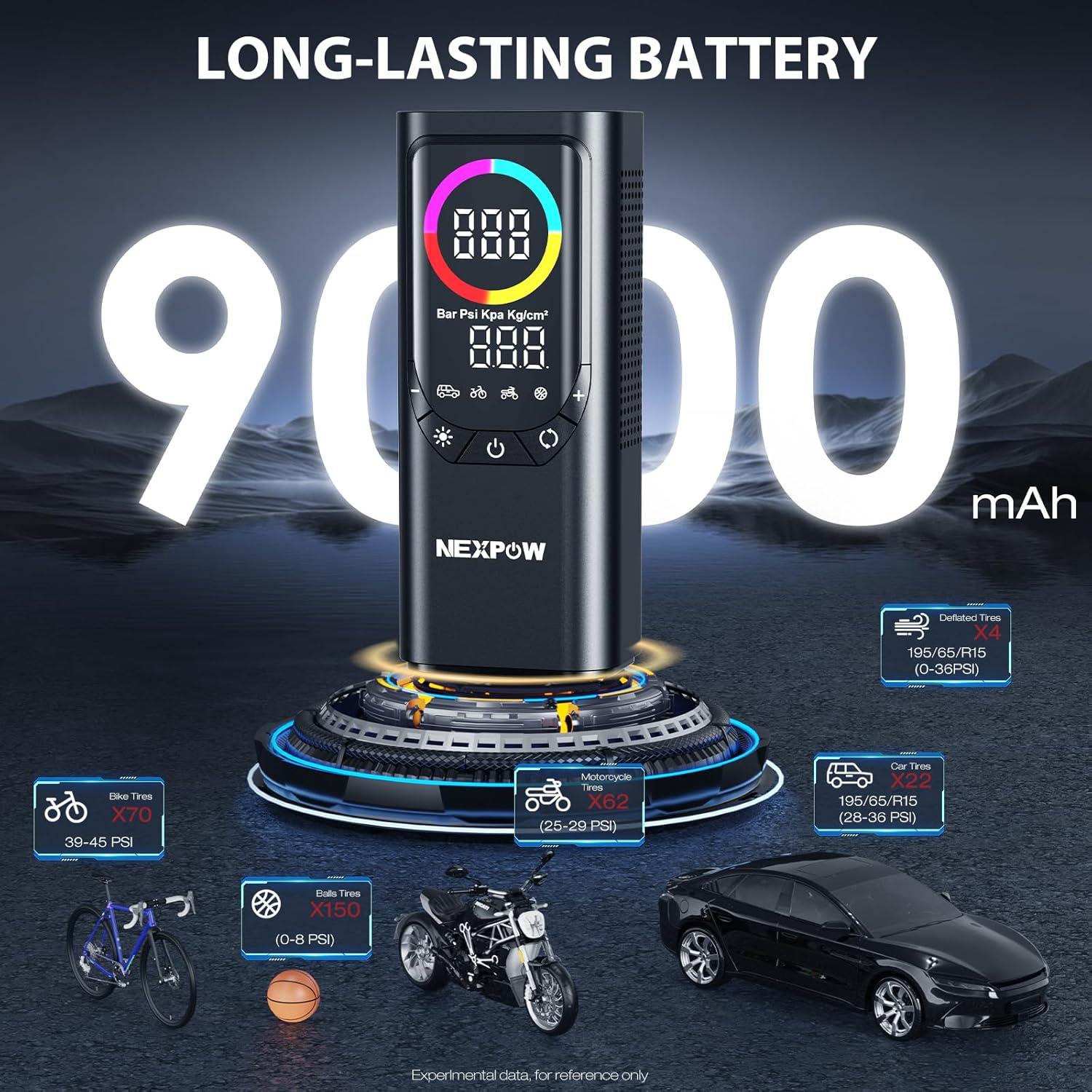 Compresor de Aire Portátil NEXPOW NP17 150 PSI Inalámbrico