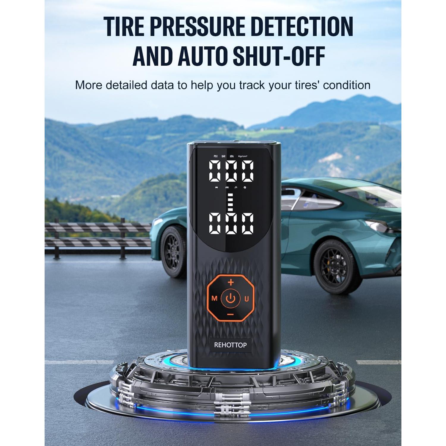 Compresor de Aire Portátil REHOTTOP Q7 160 PSI Inalámbrico