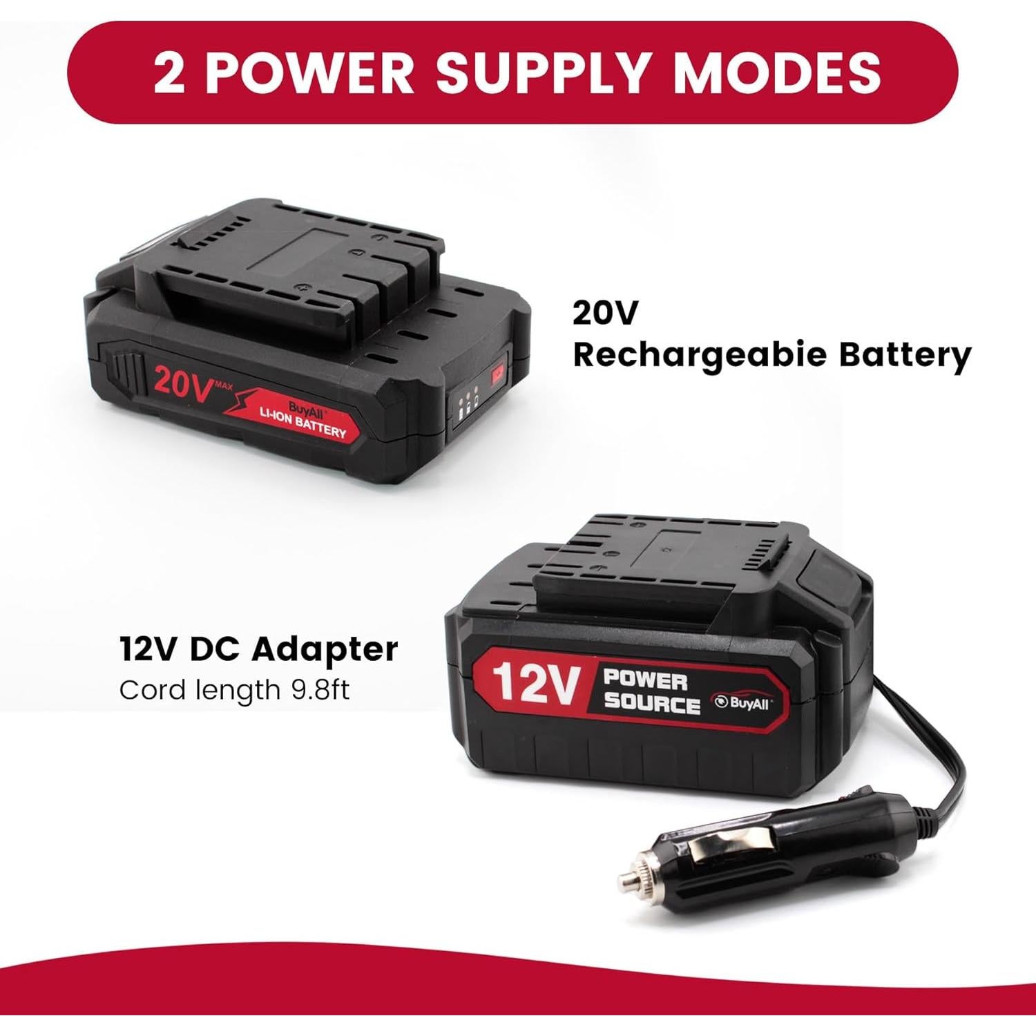 Compresor de Aire Inalámbrico BuyAll 20V 150 PSI Portátil