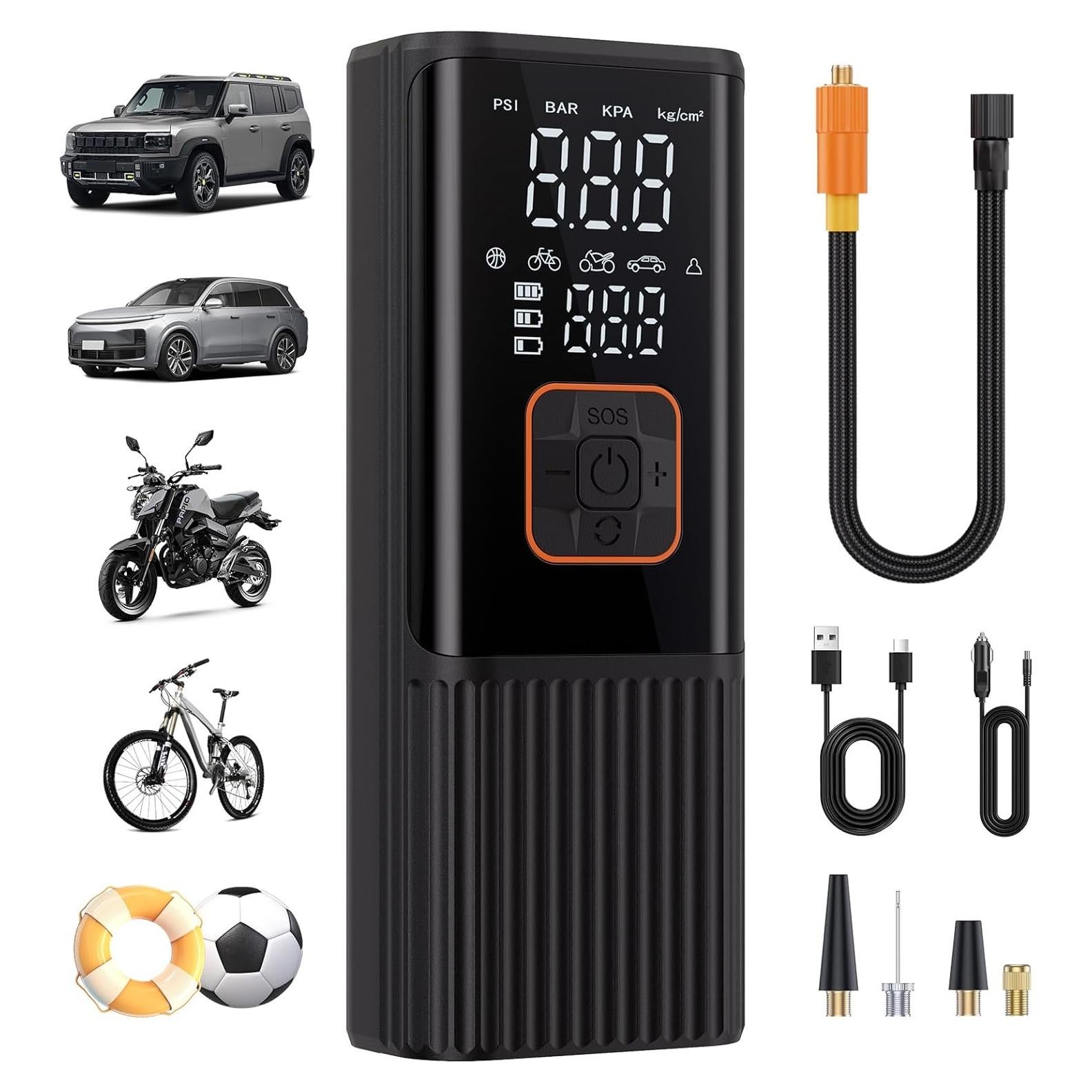 Compresor de Aire Portátil Aucoza A17 180 PSI Inflador Neumáticos