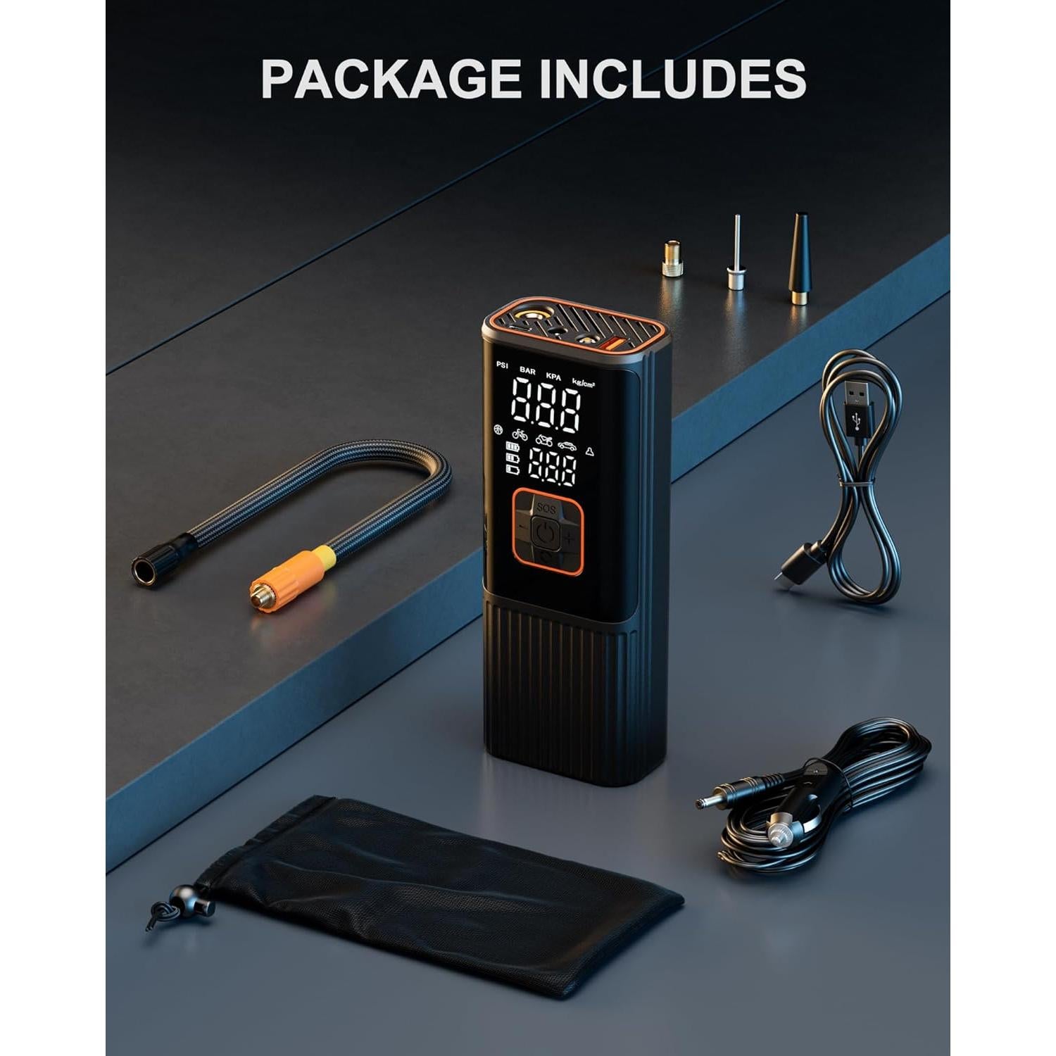 Compresor de Aire Portátil Aucoza A17 180 PSI Inflador Neumáticos