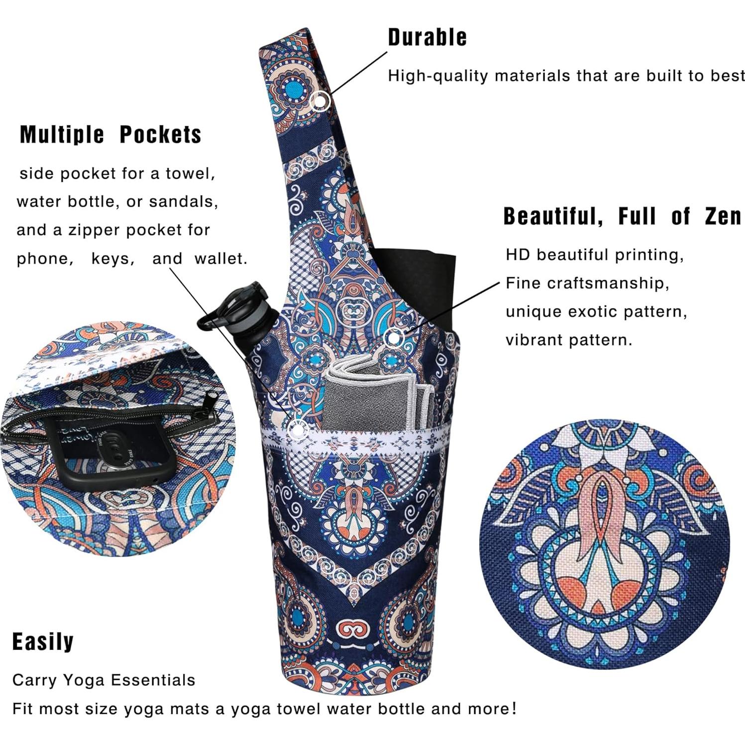 Bolsa de Yoga BagYG 94x39cm Floral con Bolsillo Lateral