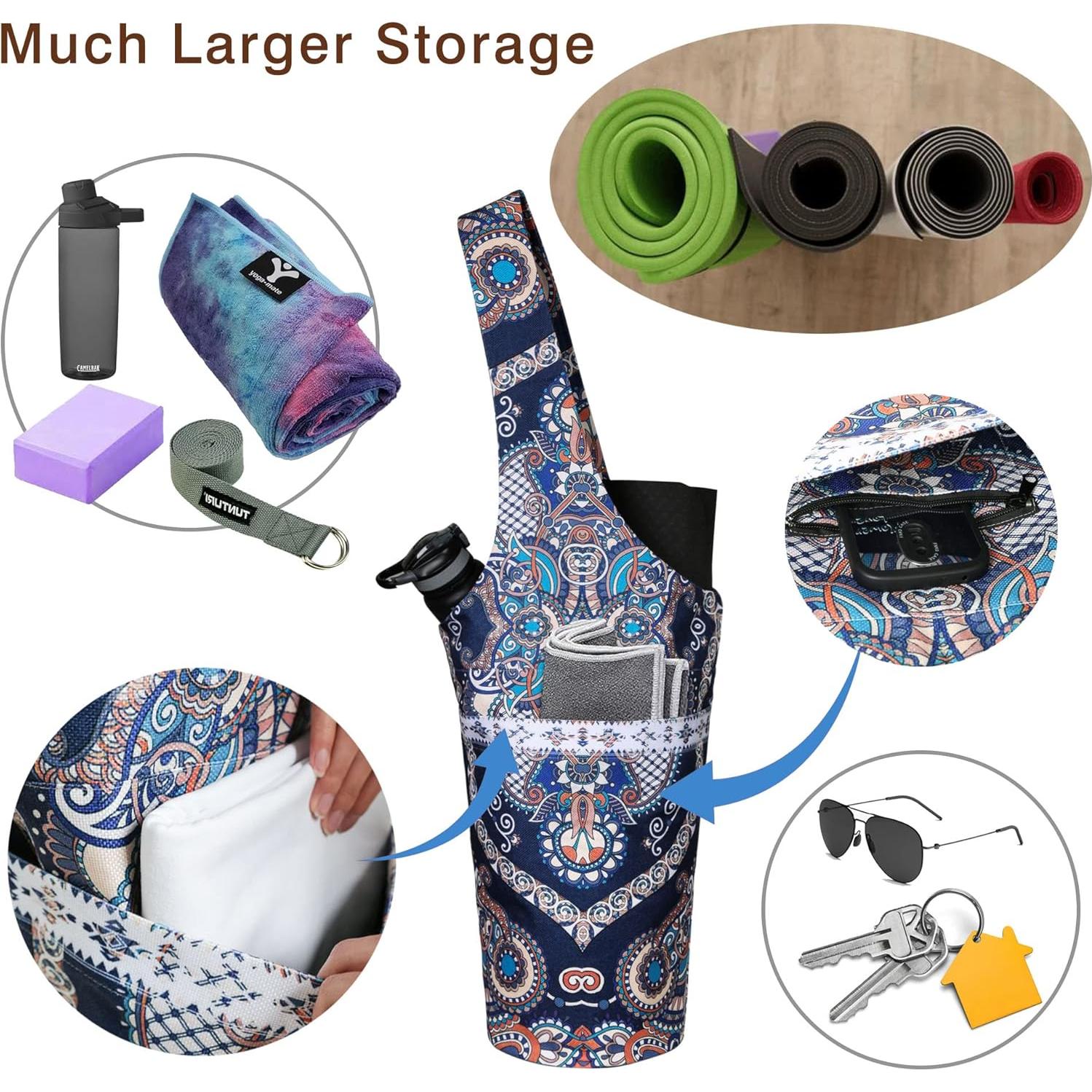 Bolsa de Yoga BagYG 94x39cm Floral con Bolsillo Lateral