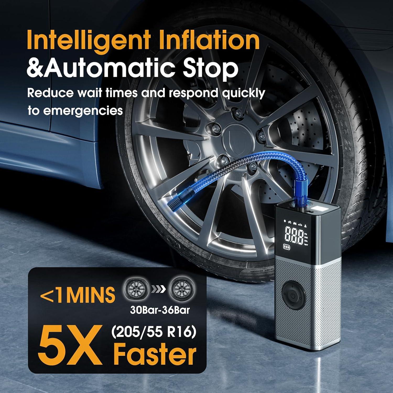 Compresor de Aire Portátil FLYKID T2220 150PSI Batería Recargable