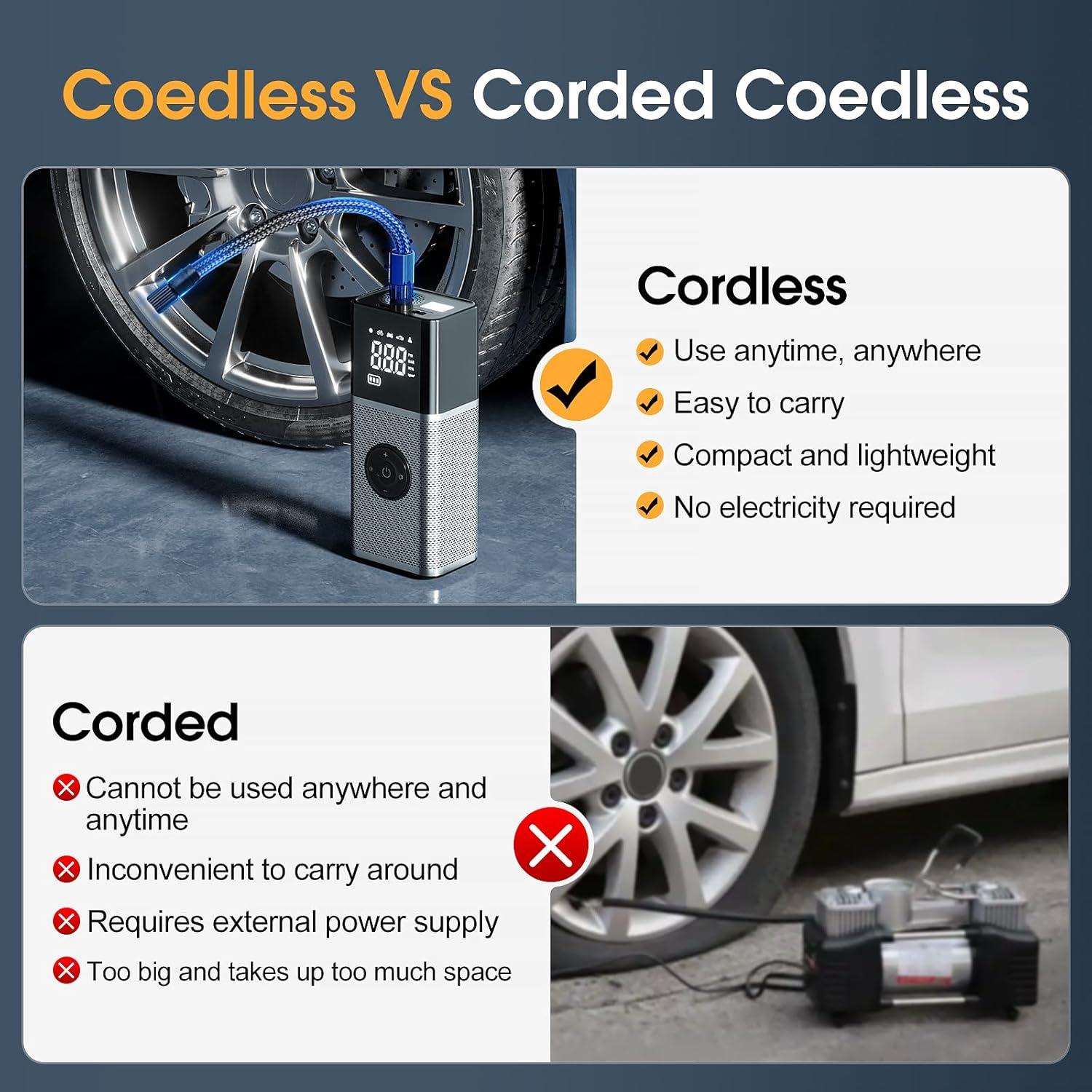 Compresor de Aire Portátil FLYKID T2220 150PSI Batería Recargable