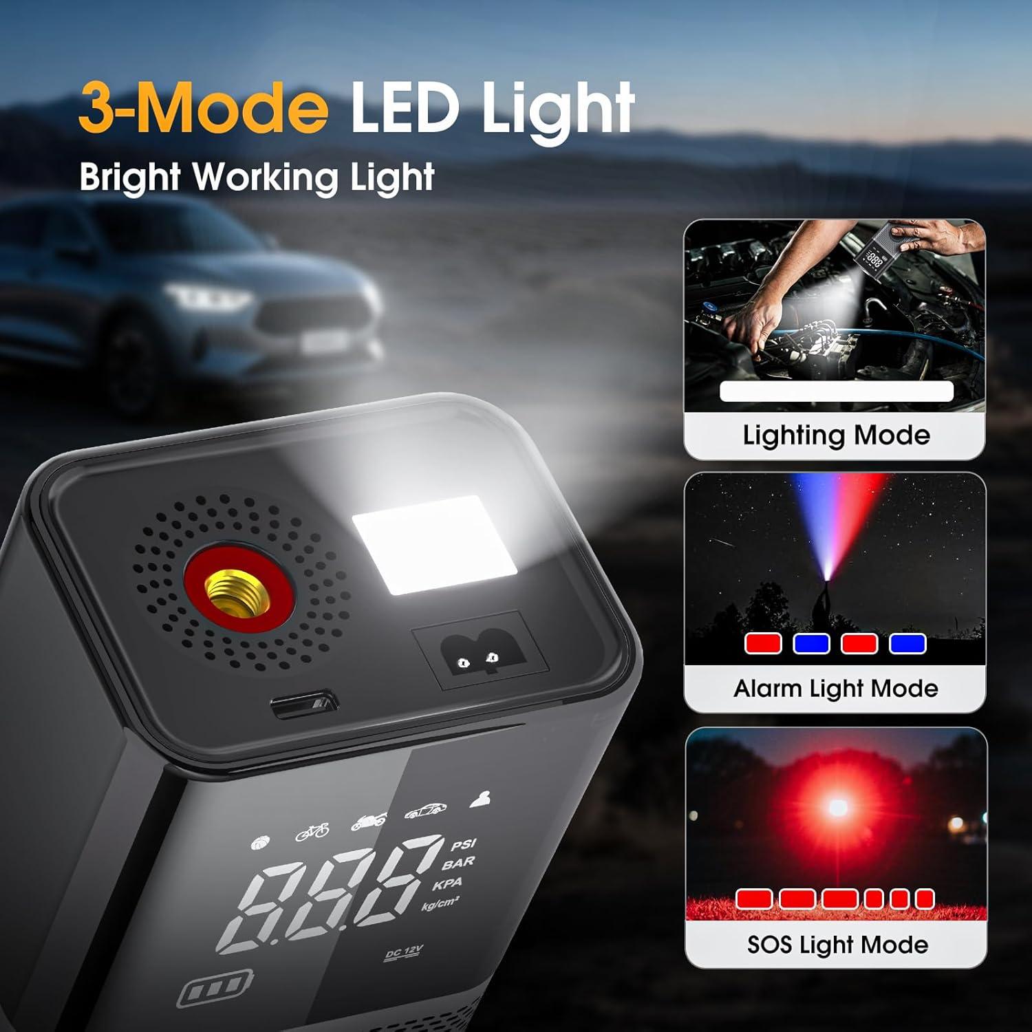 Compresor de Aire Portátil FLYKID T2220 150PSI Batería Recargable