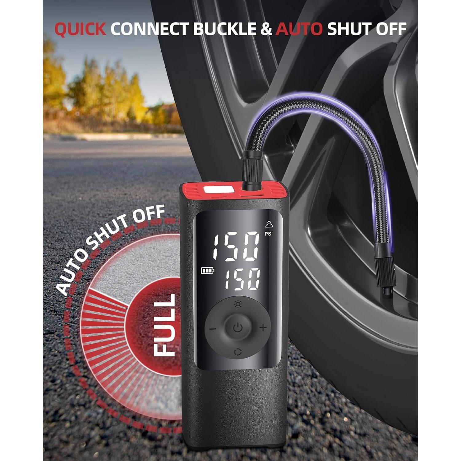 Inflador de Neumáticos BDO NW01-NEW 150PSI Portátil Inalámbrico