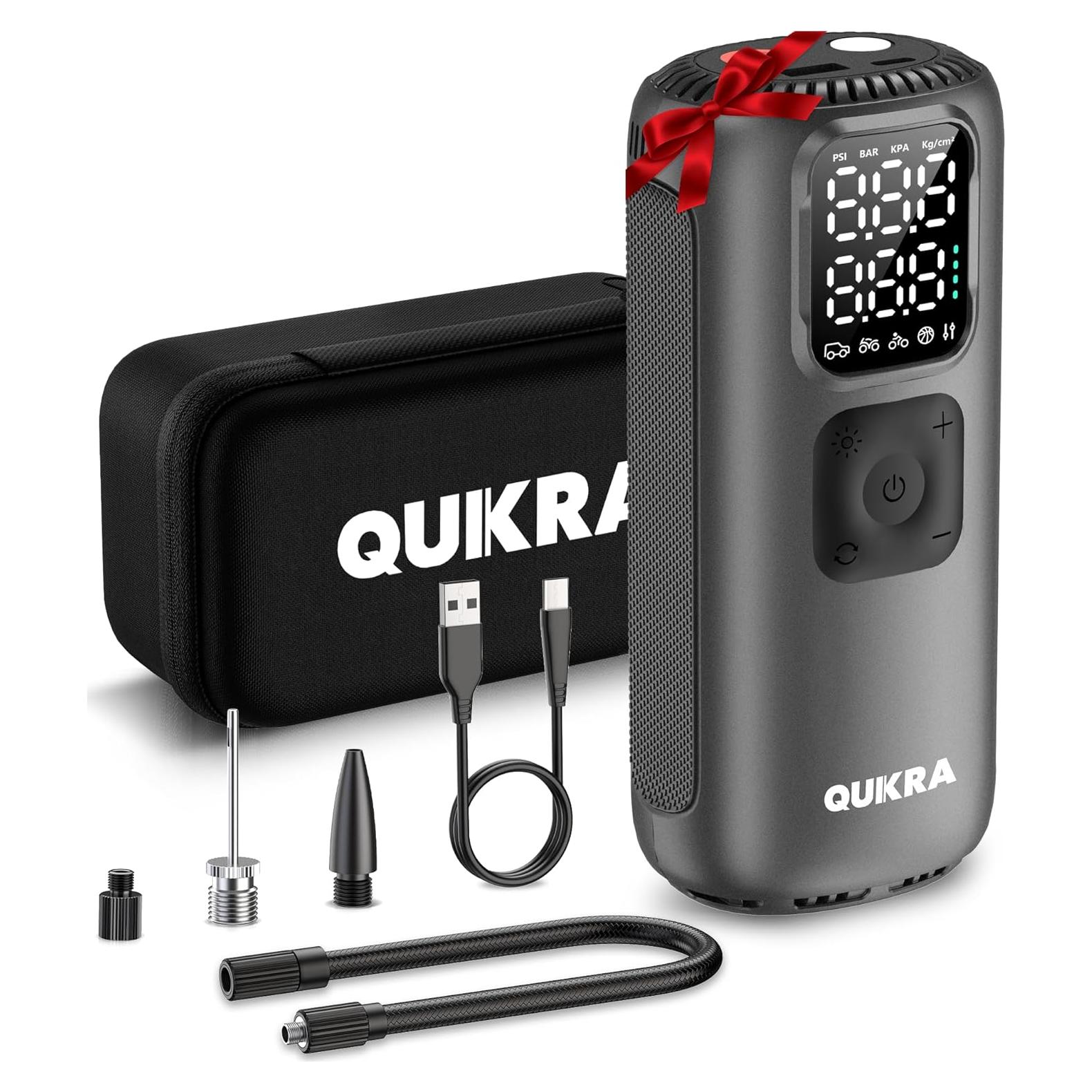 Compresor de Aire Portátil Quikra T22 160PSI con Luz LED
