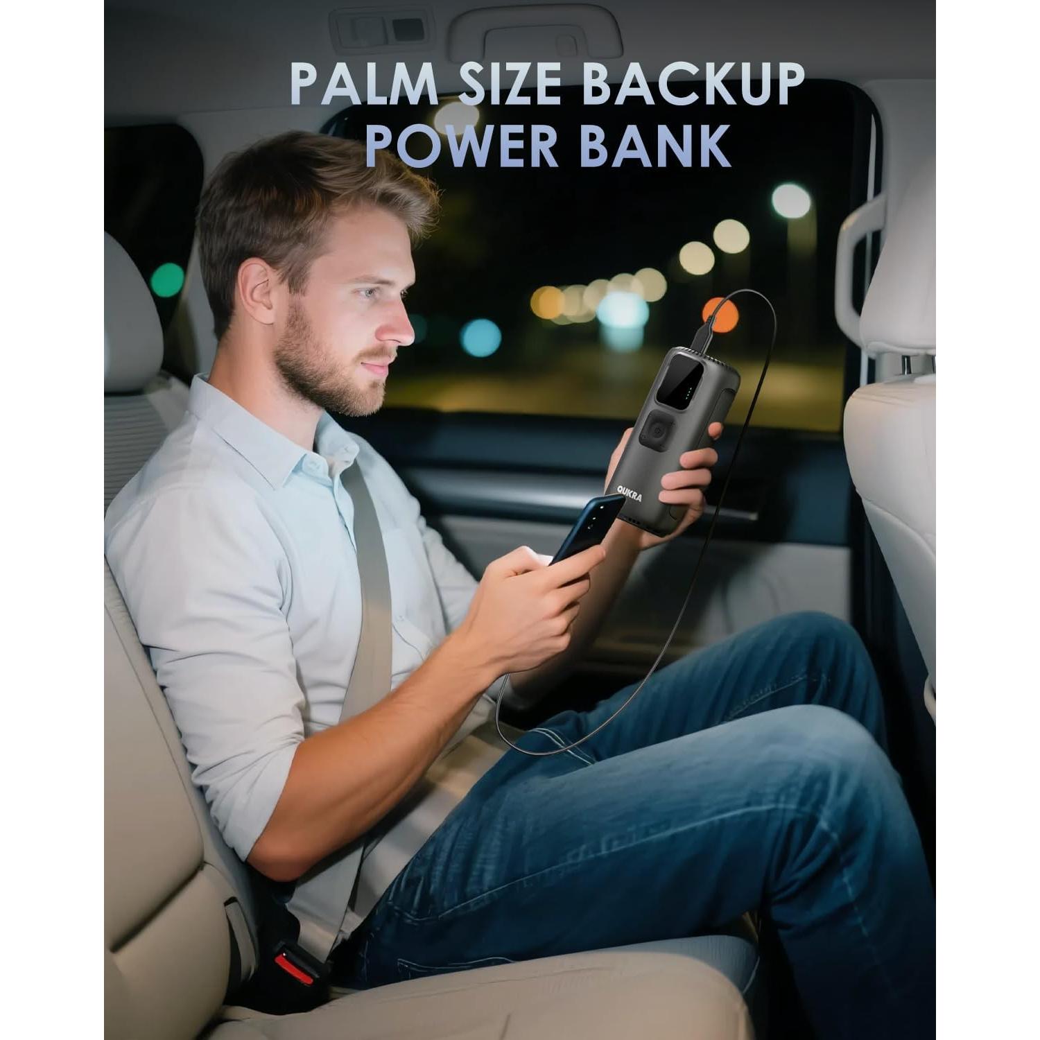 Compresor de Aire Portátil Quikra T22 160PSI con Luz LED